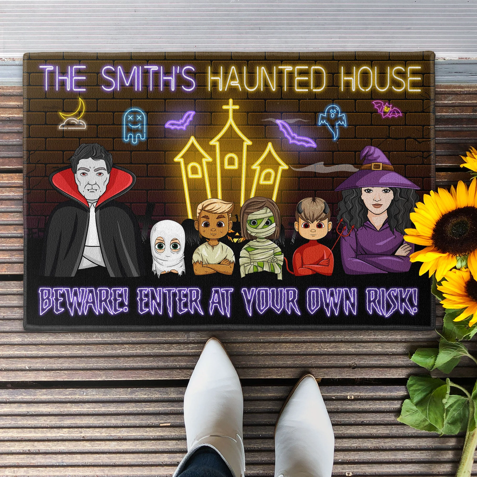 Beware! Еnter At Your Own Risk! - Personalized Doormat - Image 2