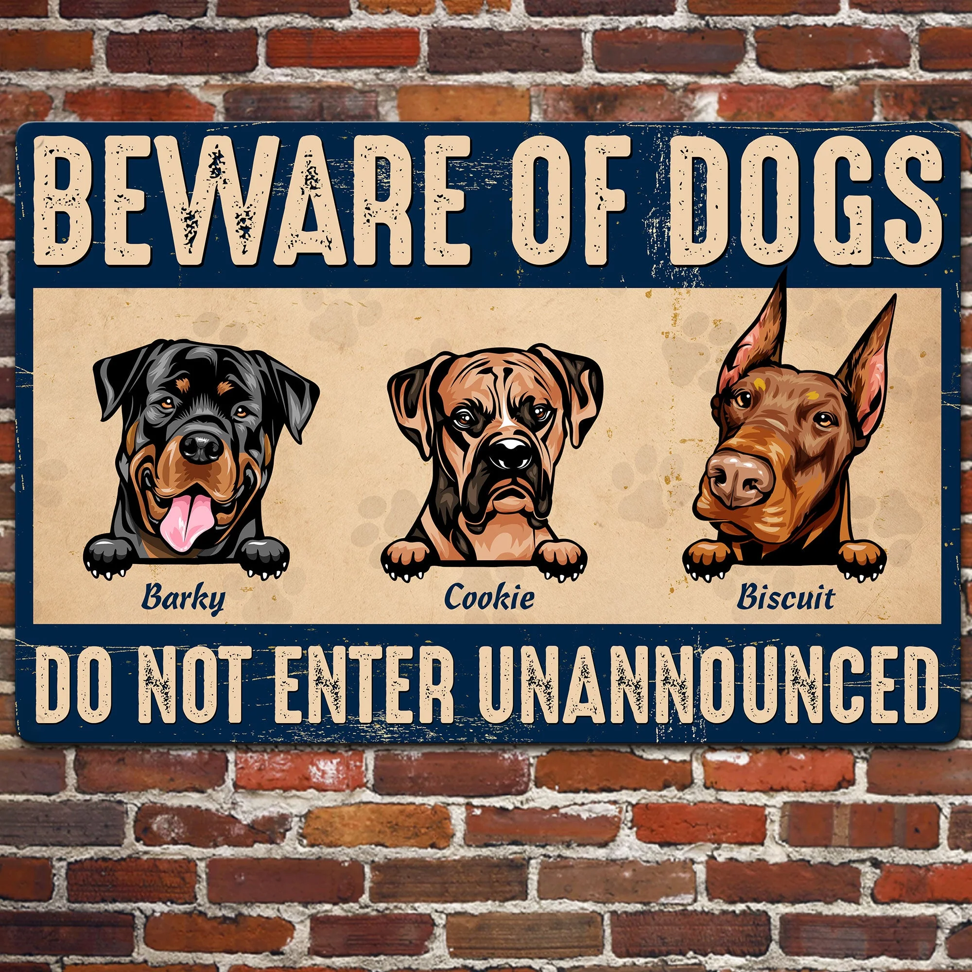 Beware Of Dogs - Personalized Metal Sign - Image 2