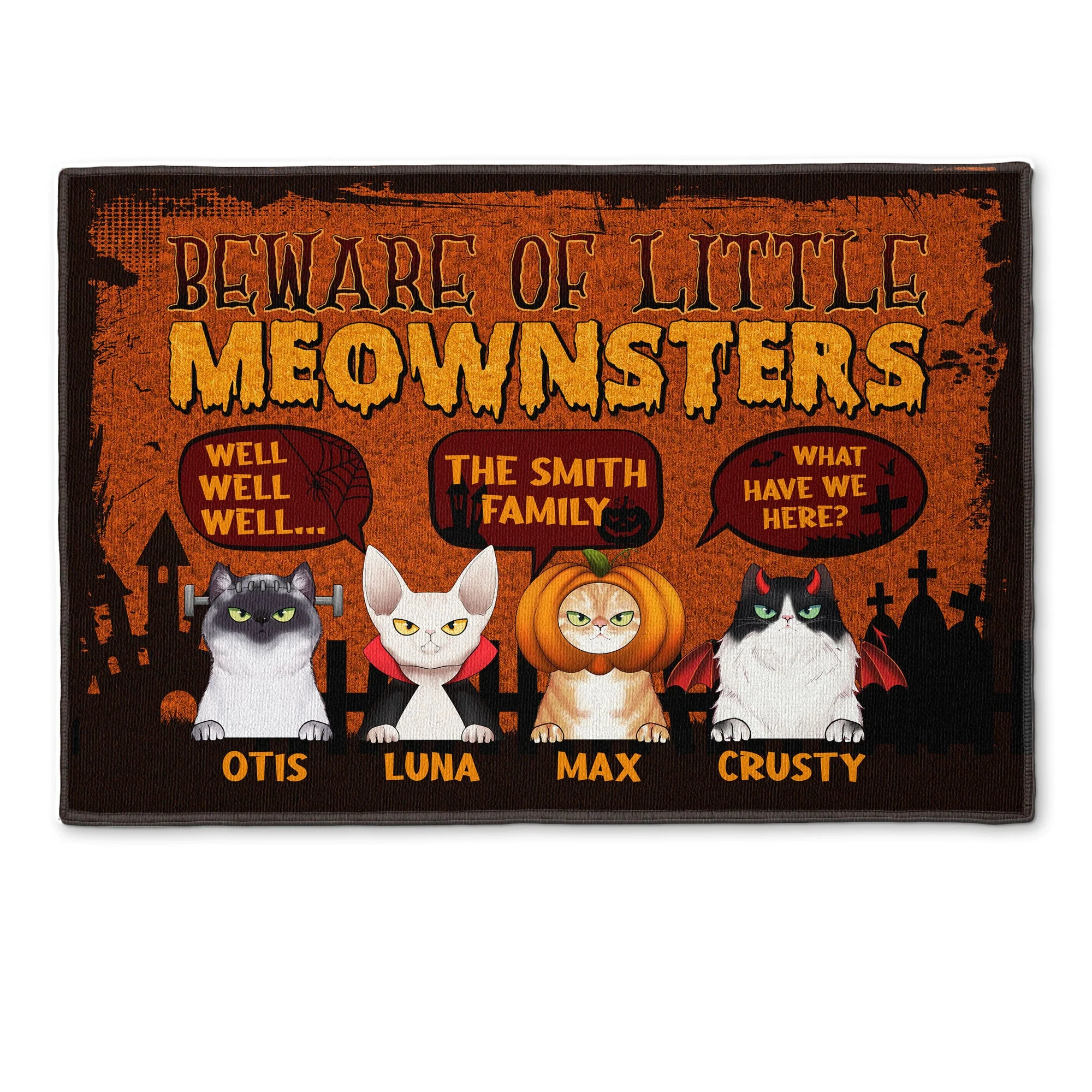 Beware Of Little Meownsters - Personalized Doormat