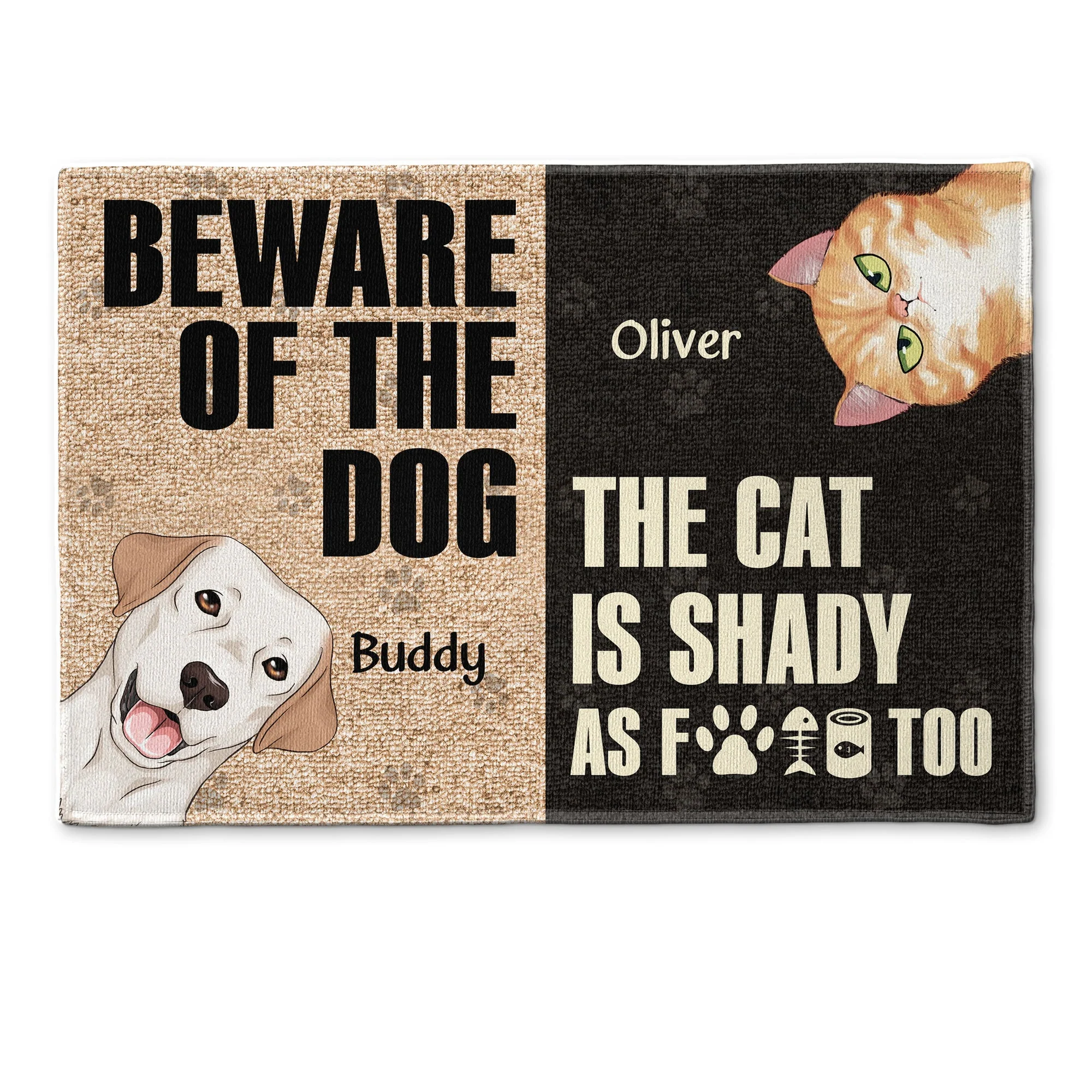 Beware Of The Dogs - Personalized Doormat