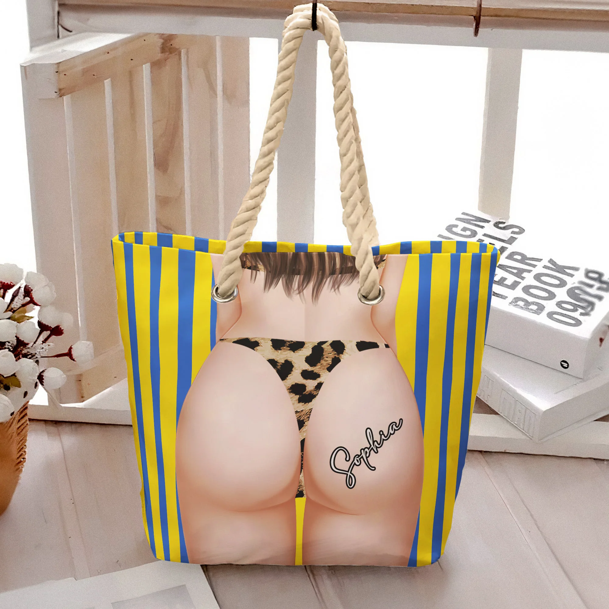 Big B*tt Funny Gift For Girls - Personalized Beach Bag - Image 4