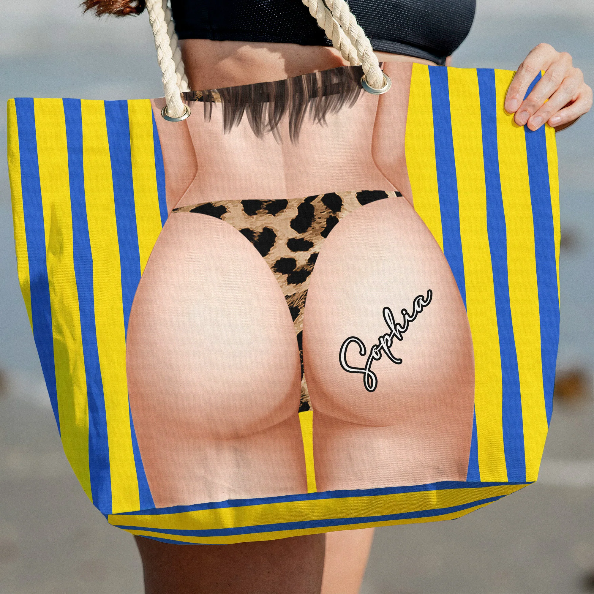 Big B*tt Funny Gift For Girls - Personalized Beach Bag - Image 5