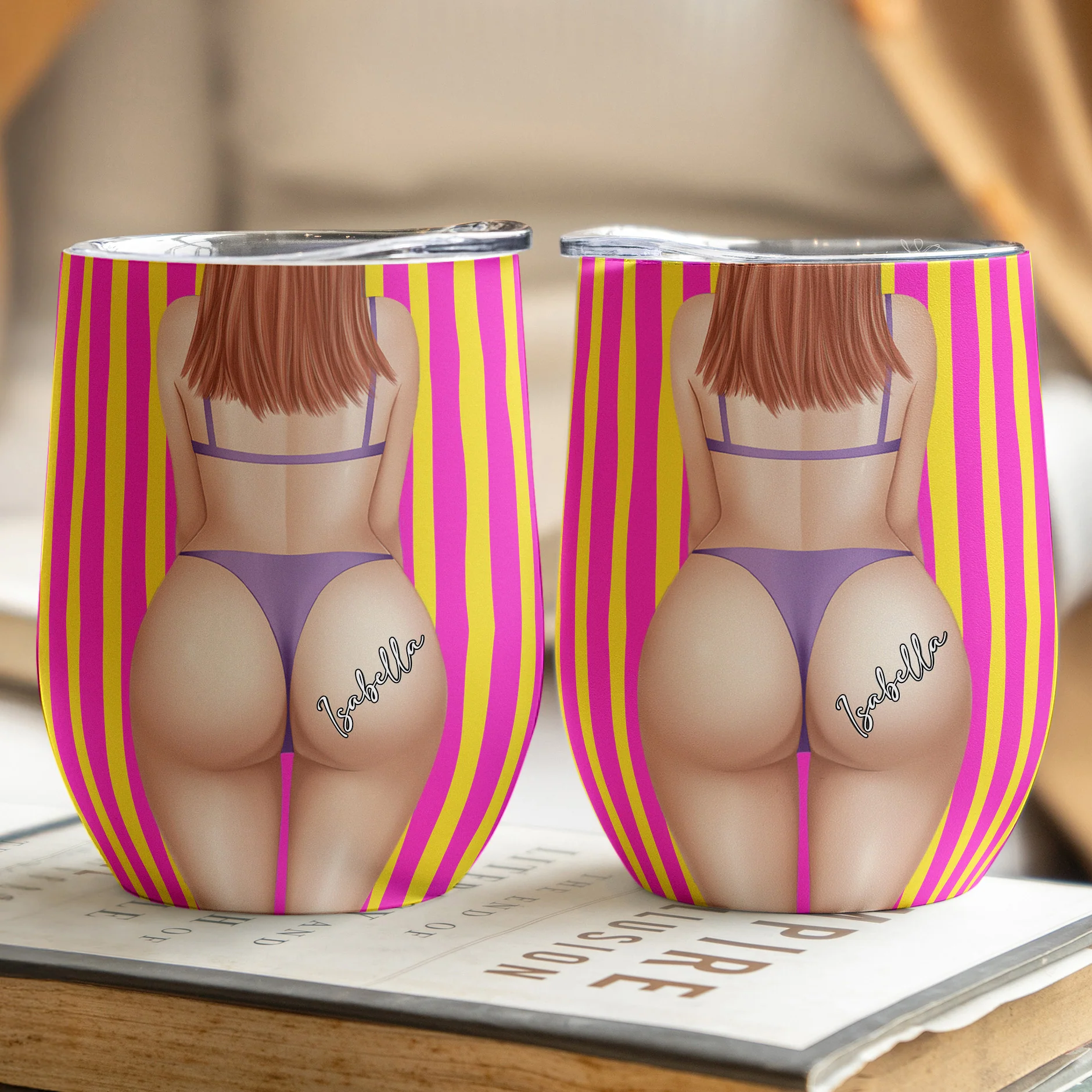 Big B*tt Funny Gift For Girls - Personalized Wine Tumbler - Image 3