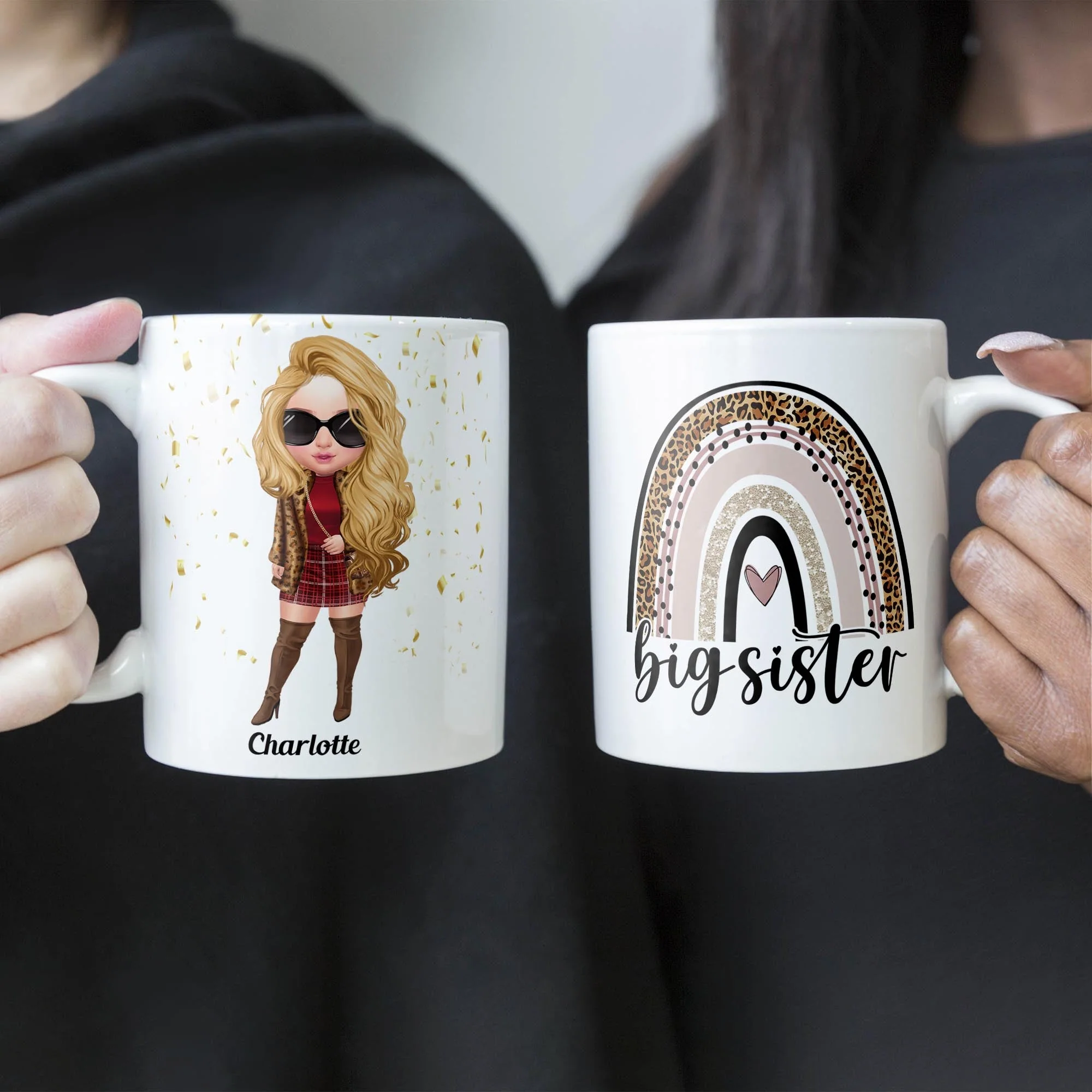 Big Sister - Personalized Mug - Birthday Gift For Sisters - Fashion Girls - Image 3