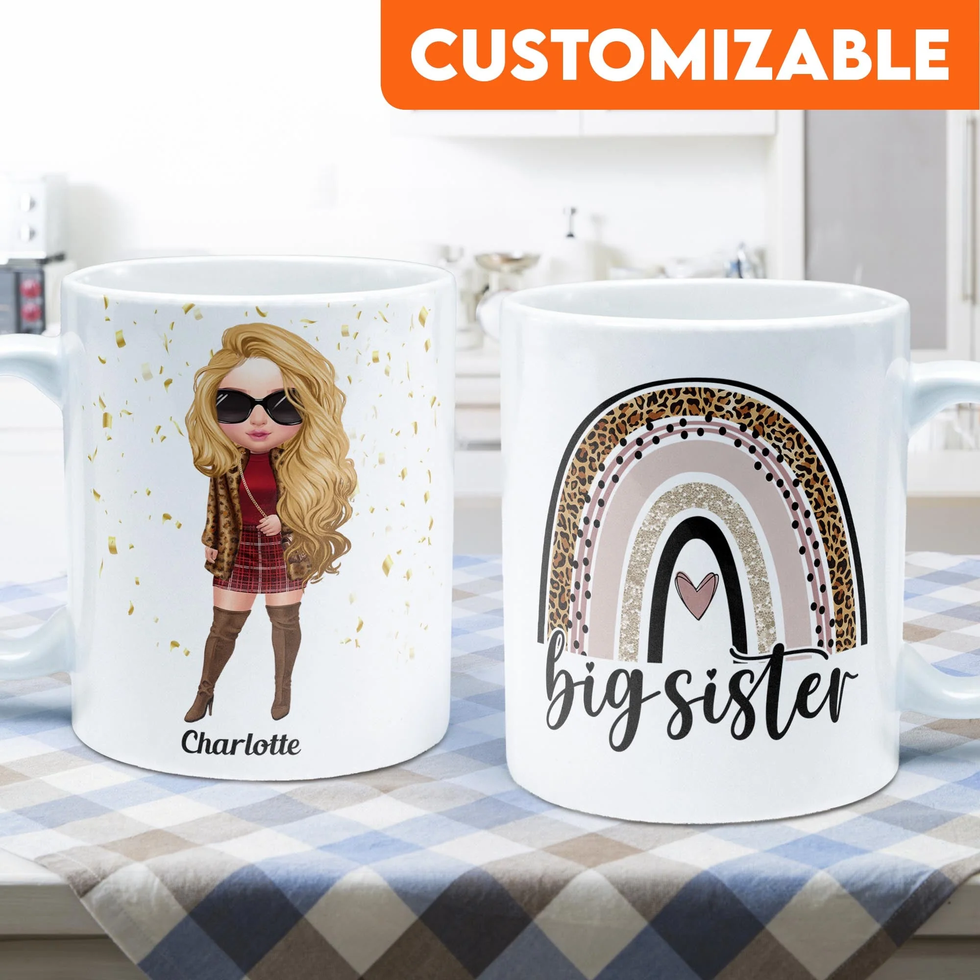 Big Sister - Personalized Mug - Birthday Gift For Sisters - Fashion Girls - Image 5