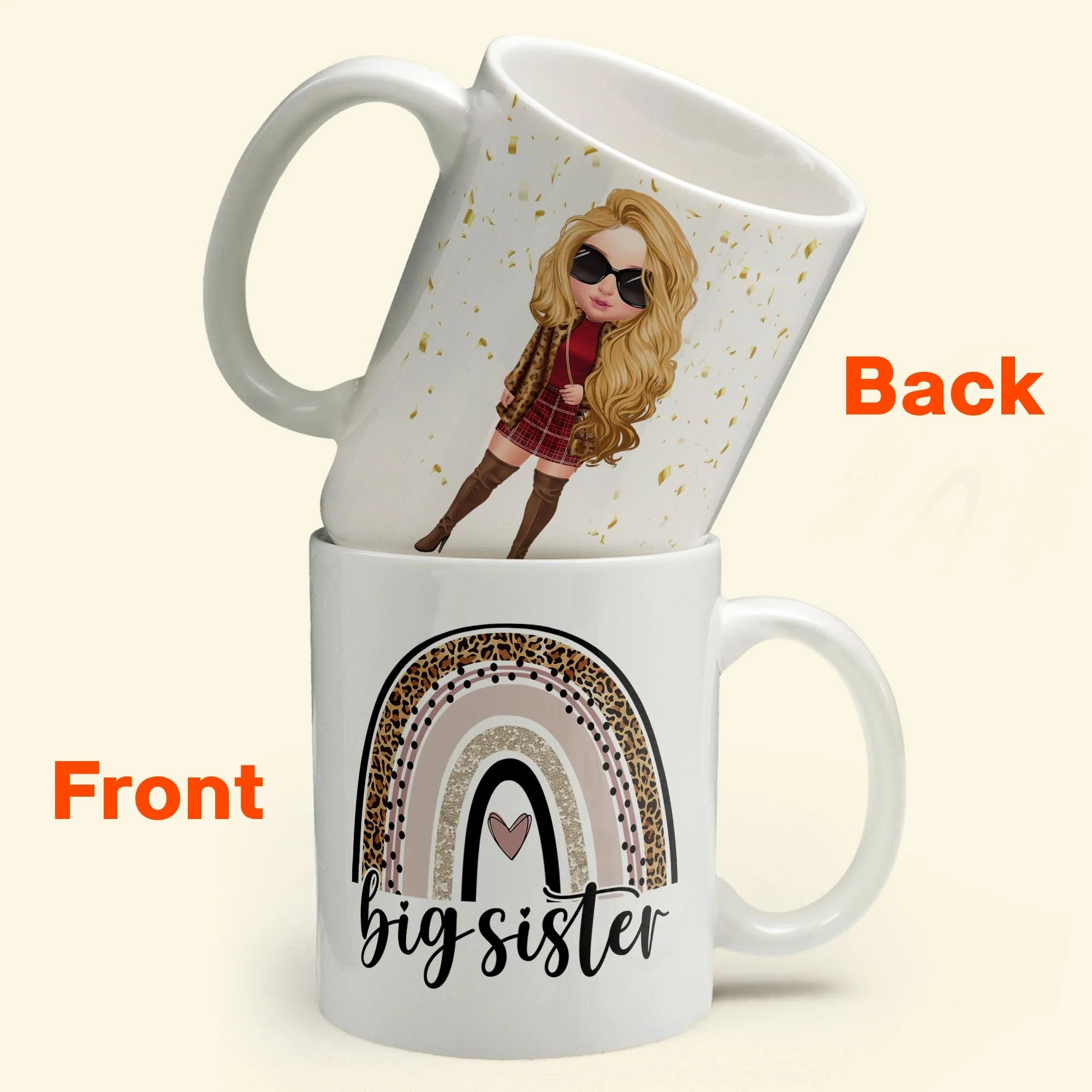 Big Sister - Personalized Mug - Birthday Gift For Sisters - Fashion Girls - Image 7