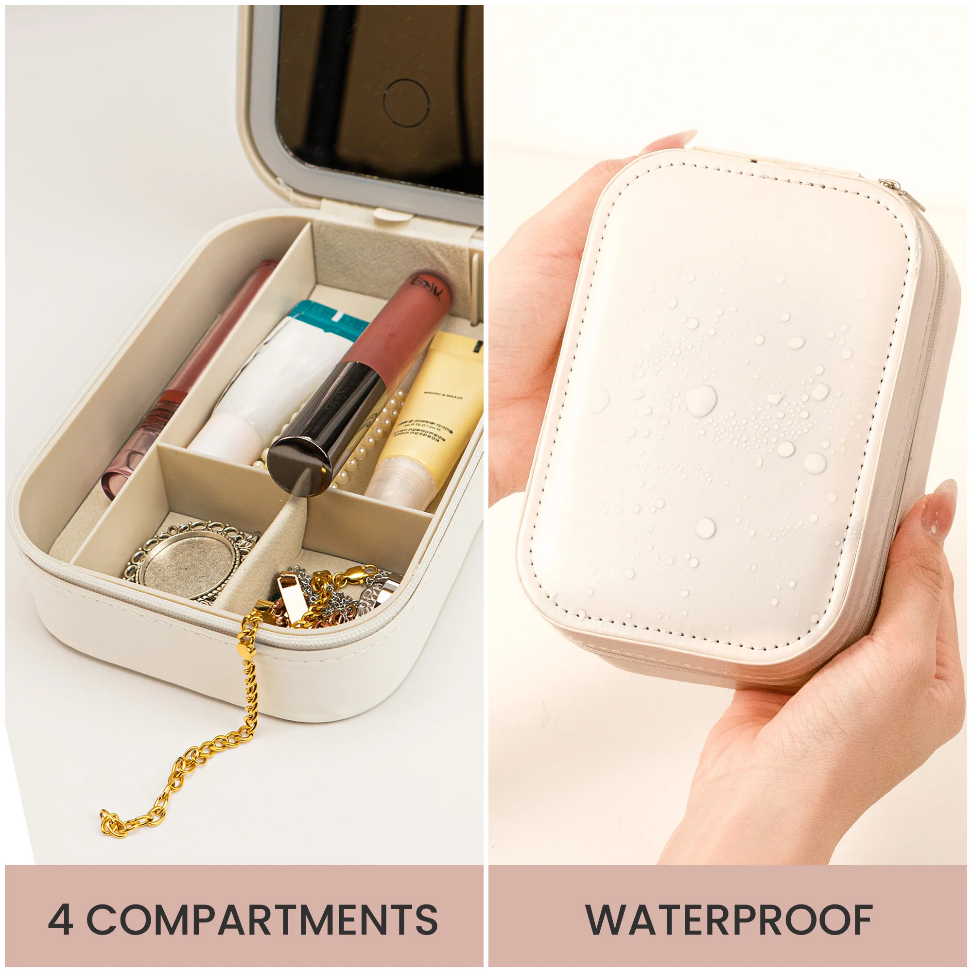Birth Flower Affirmation - Custom Makeup Box With LED Mirror - Image 6