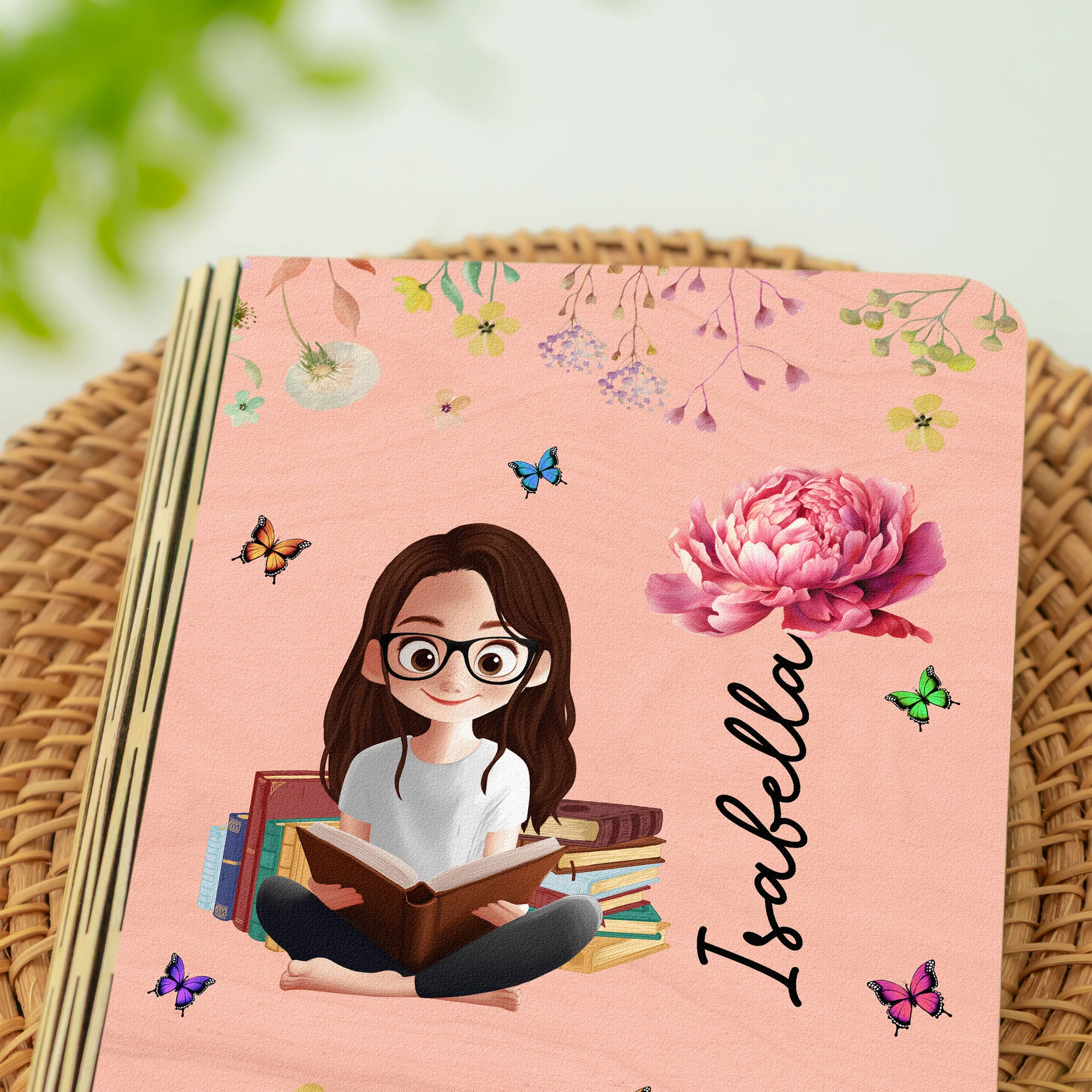 Birth Flower Book Lovers - Personalized Book Lamp - Image 6