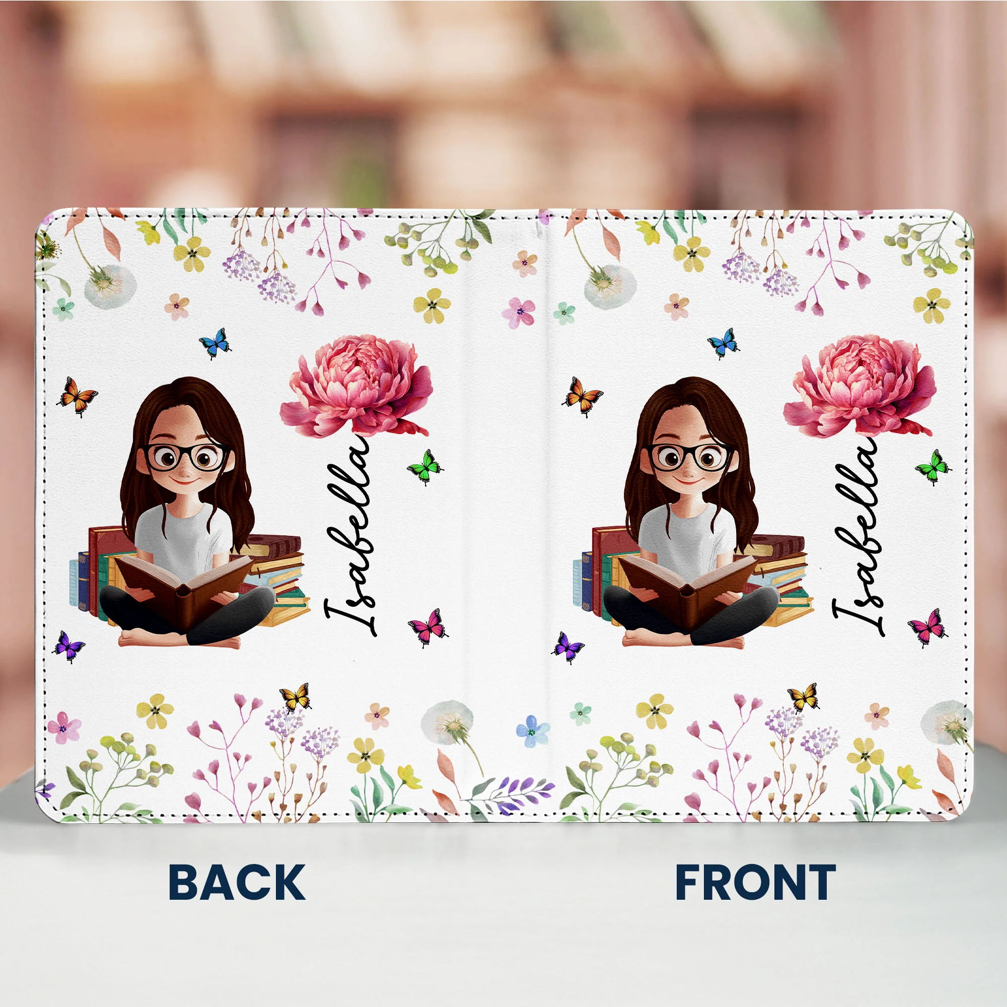 Birth Flower Book Lovers - Personalized Kindle Paperwhite Case With Stand - Image 2