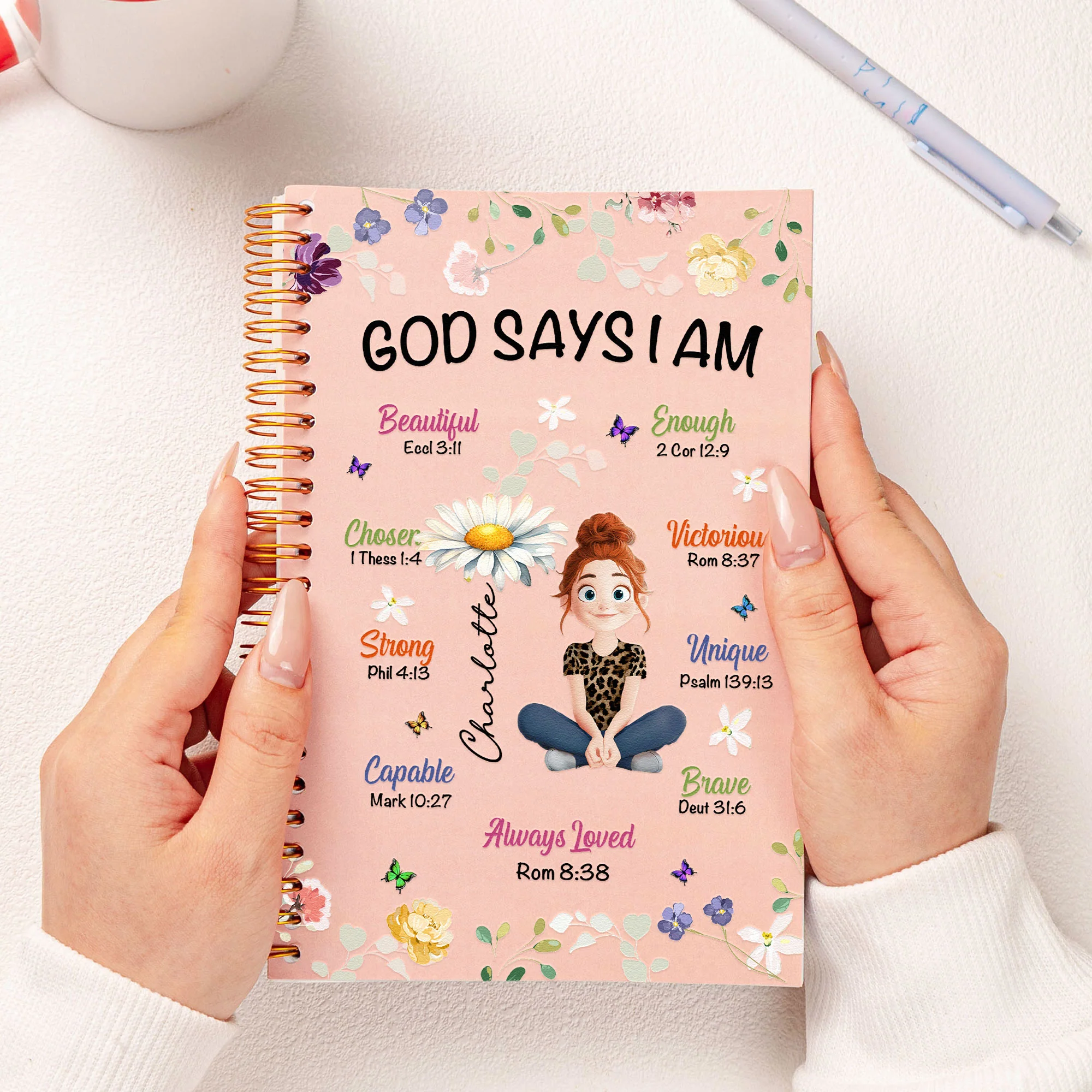Birth Flower God Says I Am - Personalized Prayer Journal - Image 4