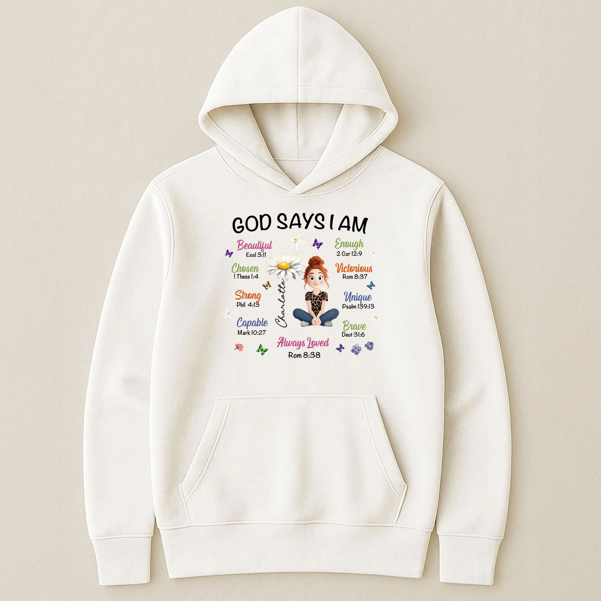 Birth Flower God Says I Am - Personalized Shirt - Image 5