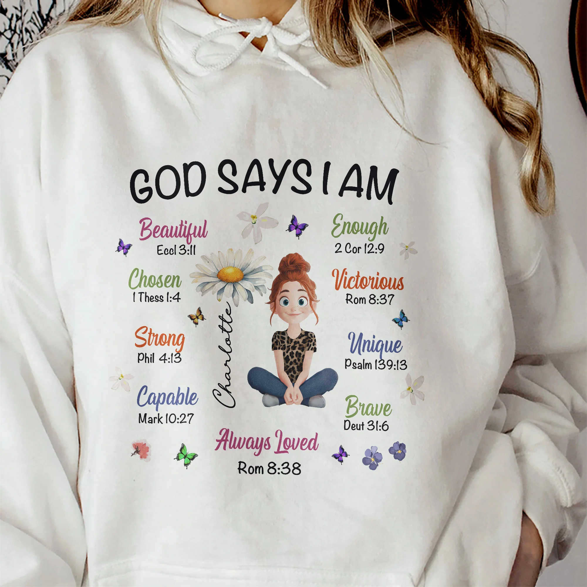 Birth Flower God Says I Am - Personalized Shirt - Image 6
