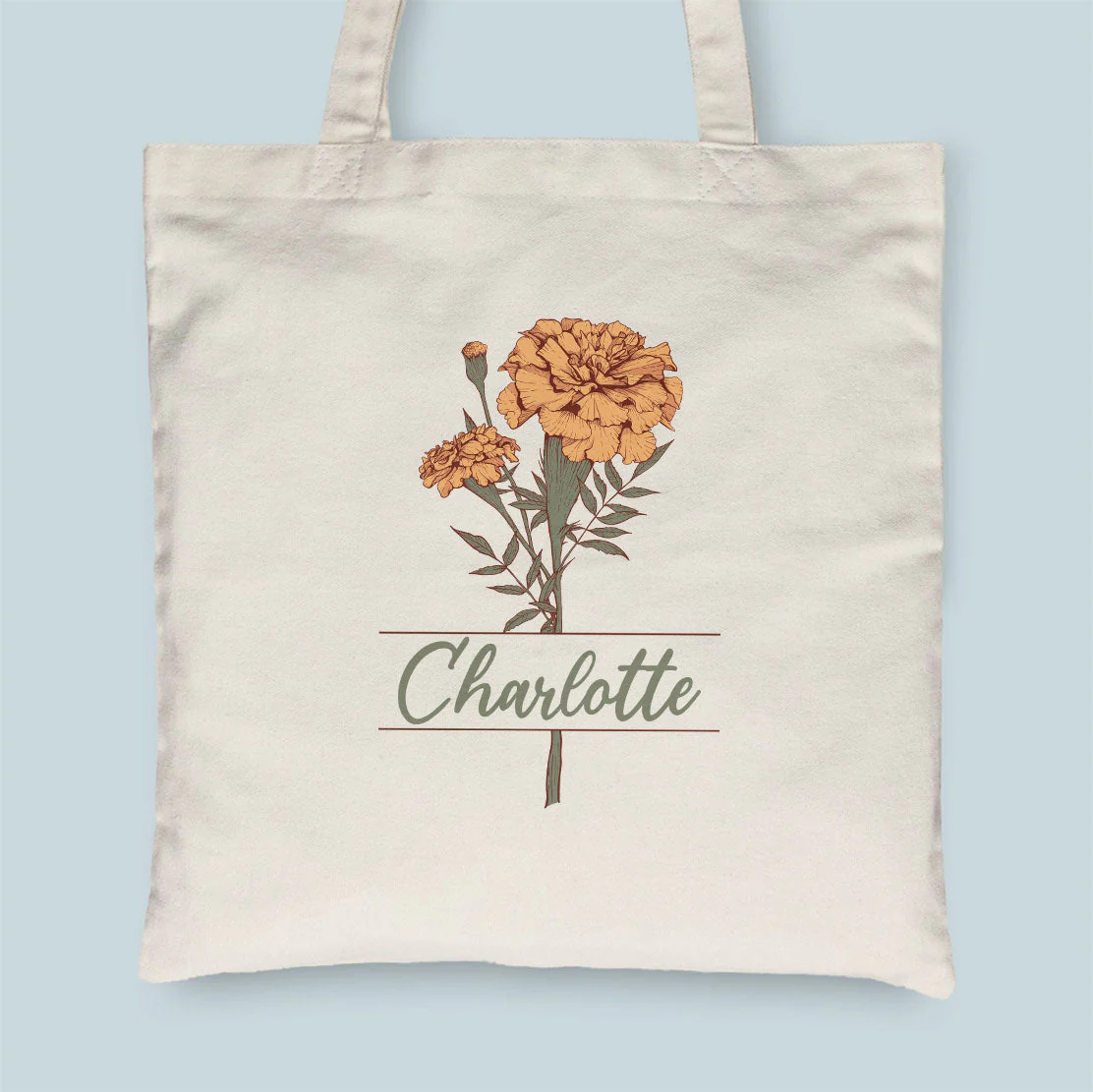 Birth Month Flower - Personalized Tote Bag - Image 5