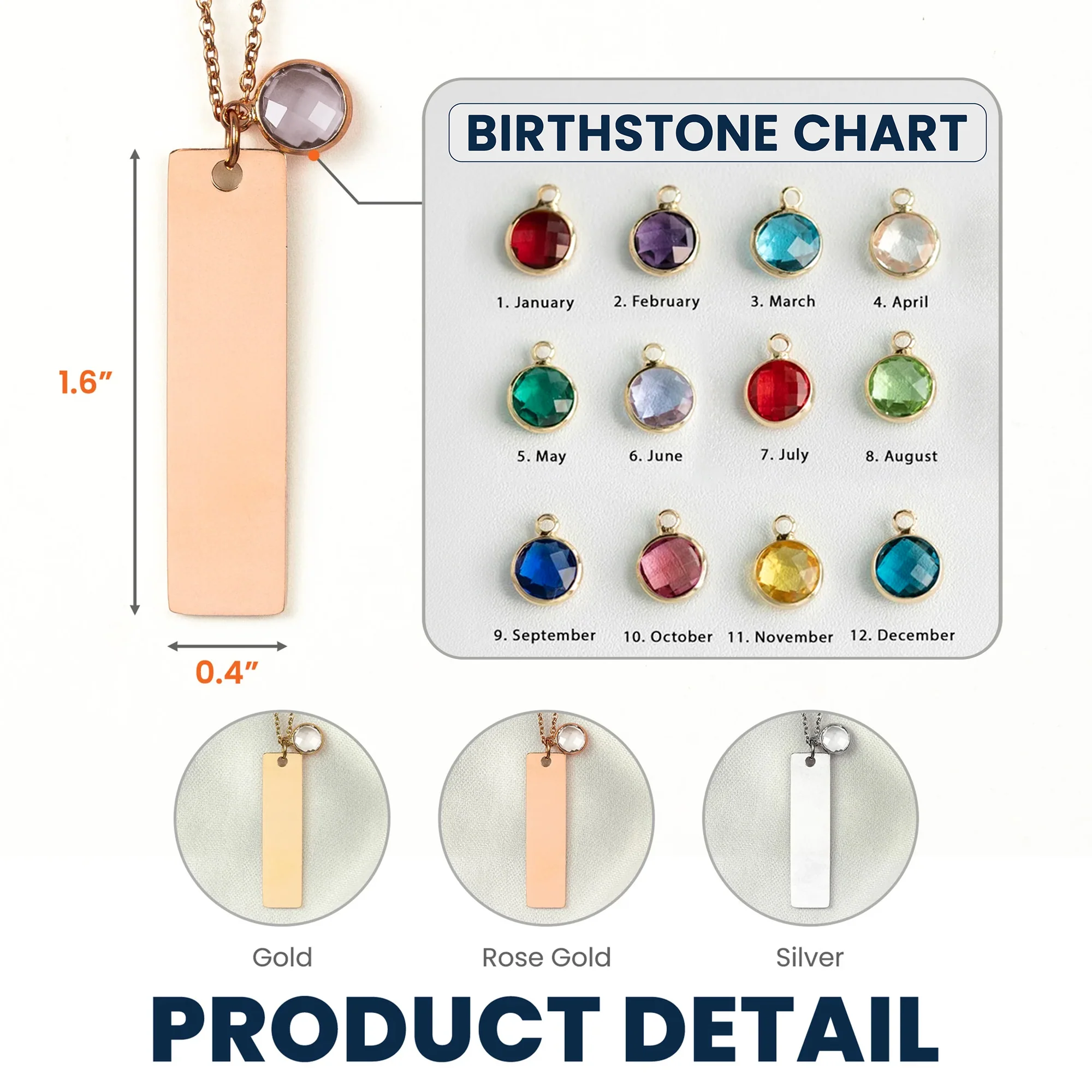 Zodiac Birthday Gift For Friend Daughter Family - Personalized Birthstone Necklace - Image 6