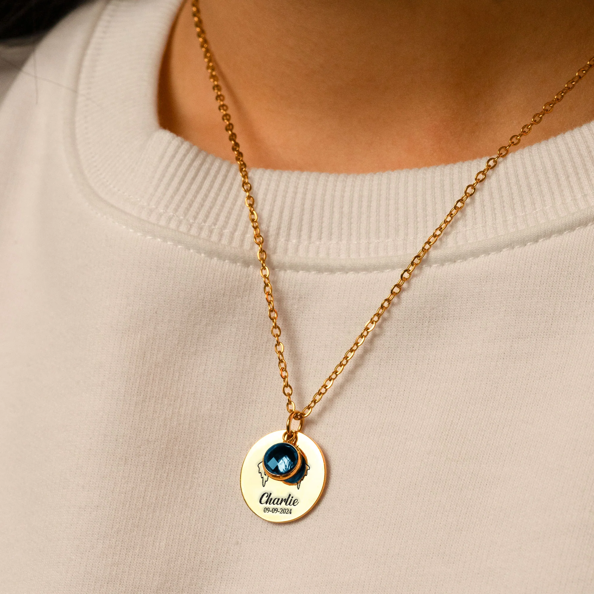 Birthstone Necklace Custom Dog And Name - Personalized Birthstone Necklace - Image 3