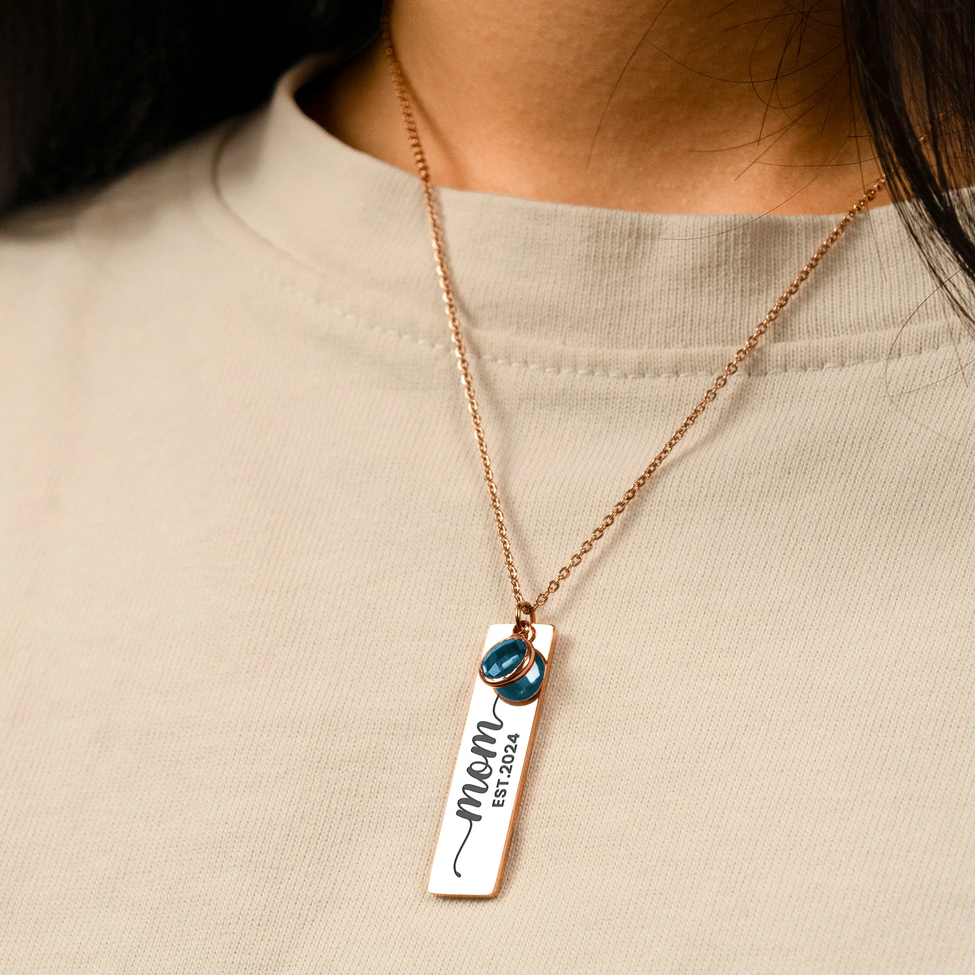 Birthstone Necklace Gift For Mom Grandma - Personalized Birthstone Necklace - Image 3