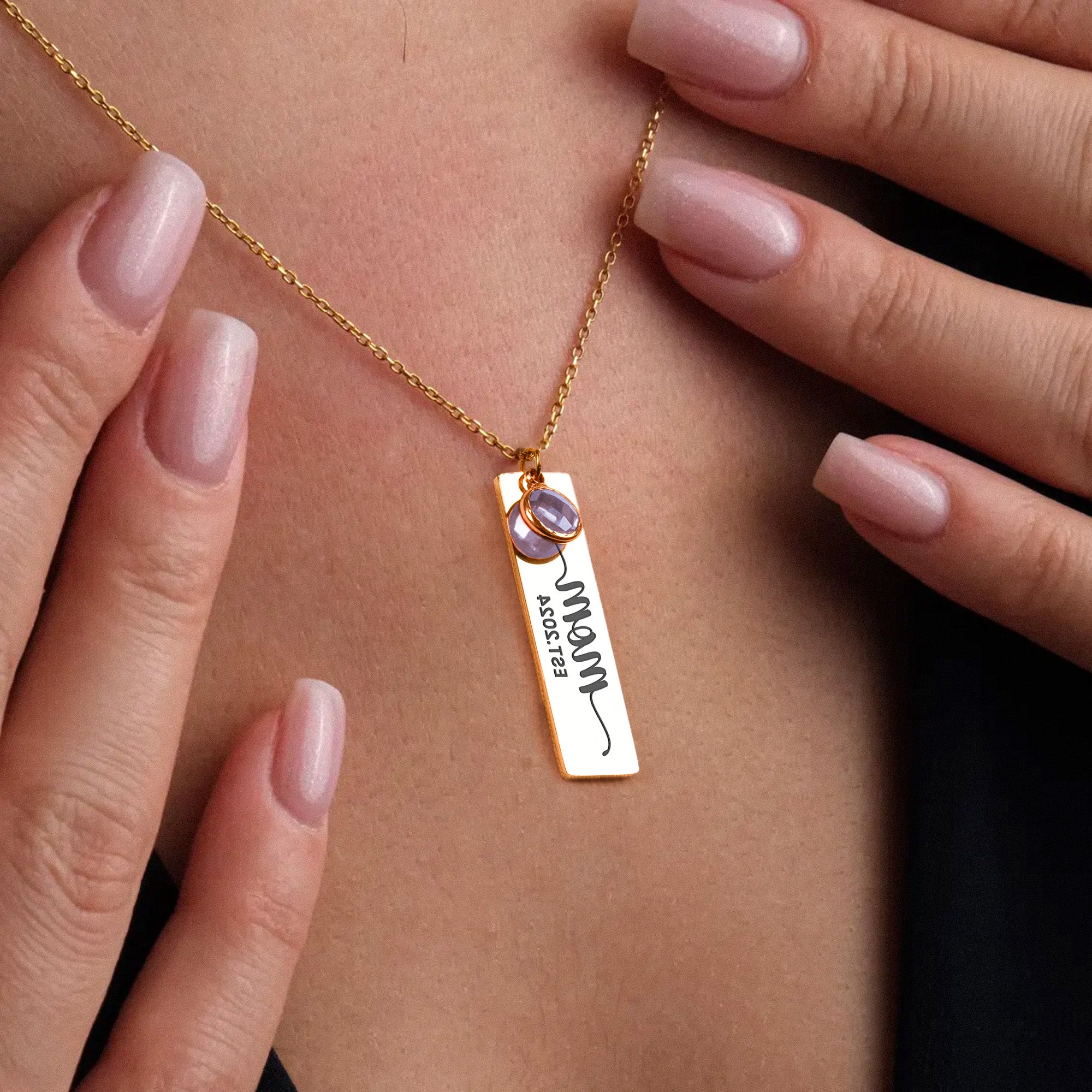Birthstone Necklace Gift For Mom Grandma - Personalized Birthstone Necklace - Image 4