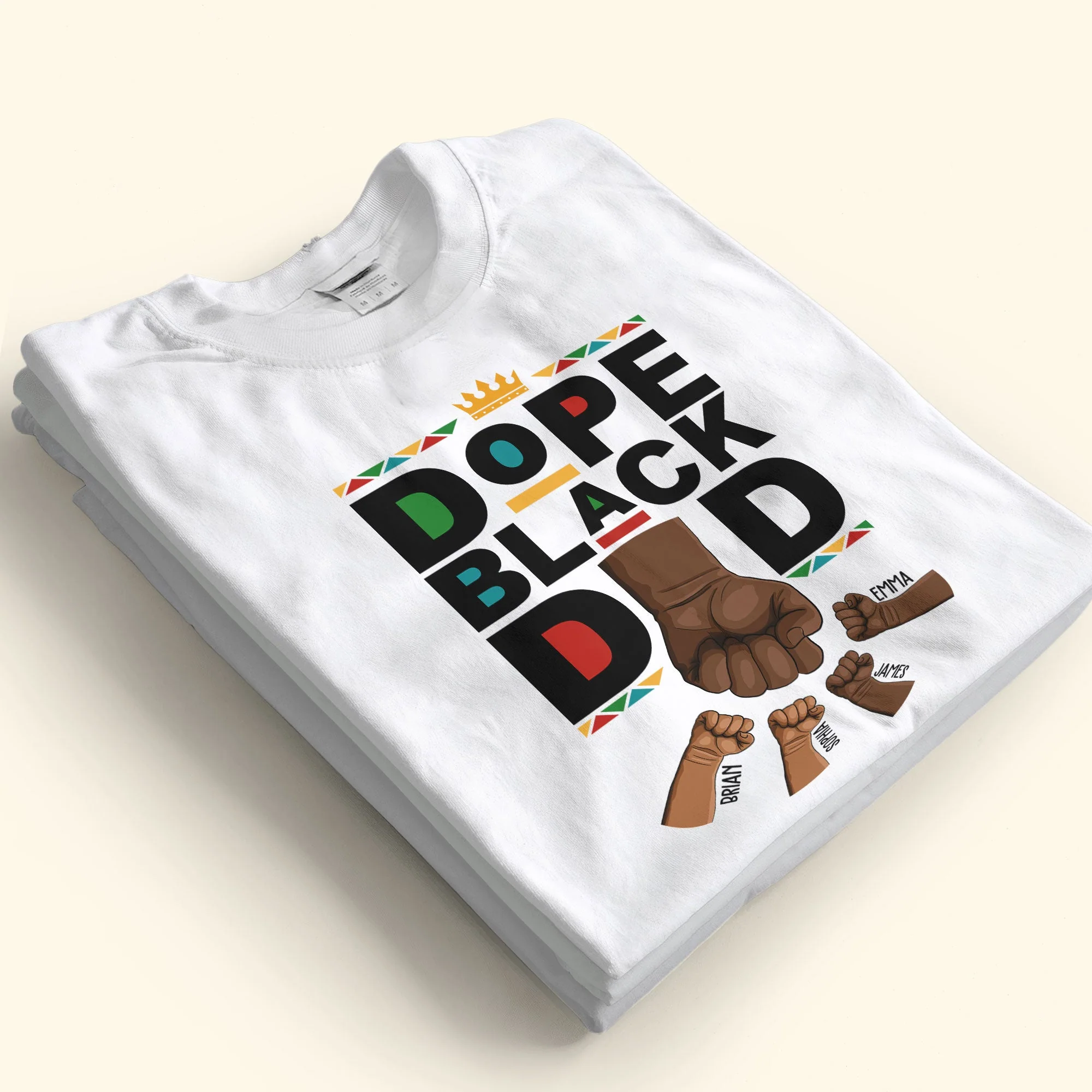 Dope Black Dad Fist Bump - Personalized Shirt - Image 3