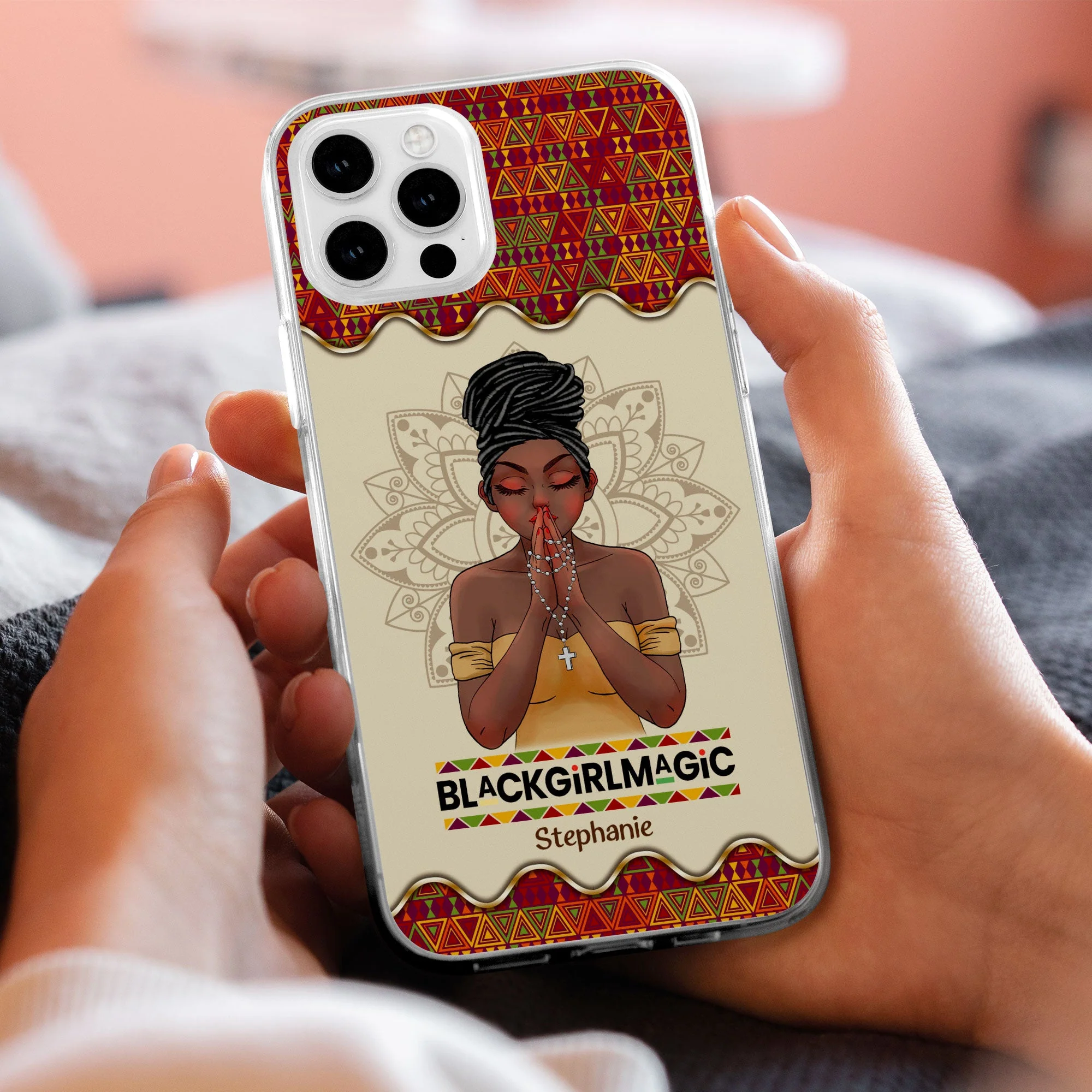 Black Girl Magic - Personalized Clear Phone Case - Image 2