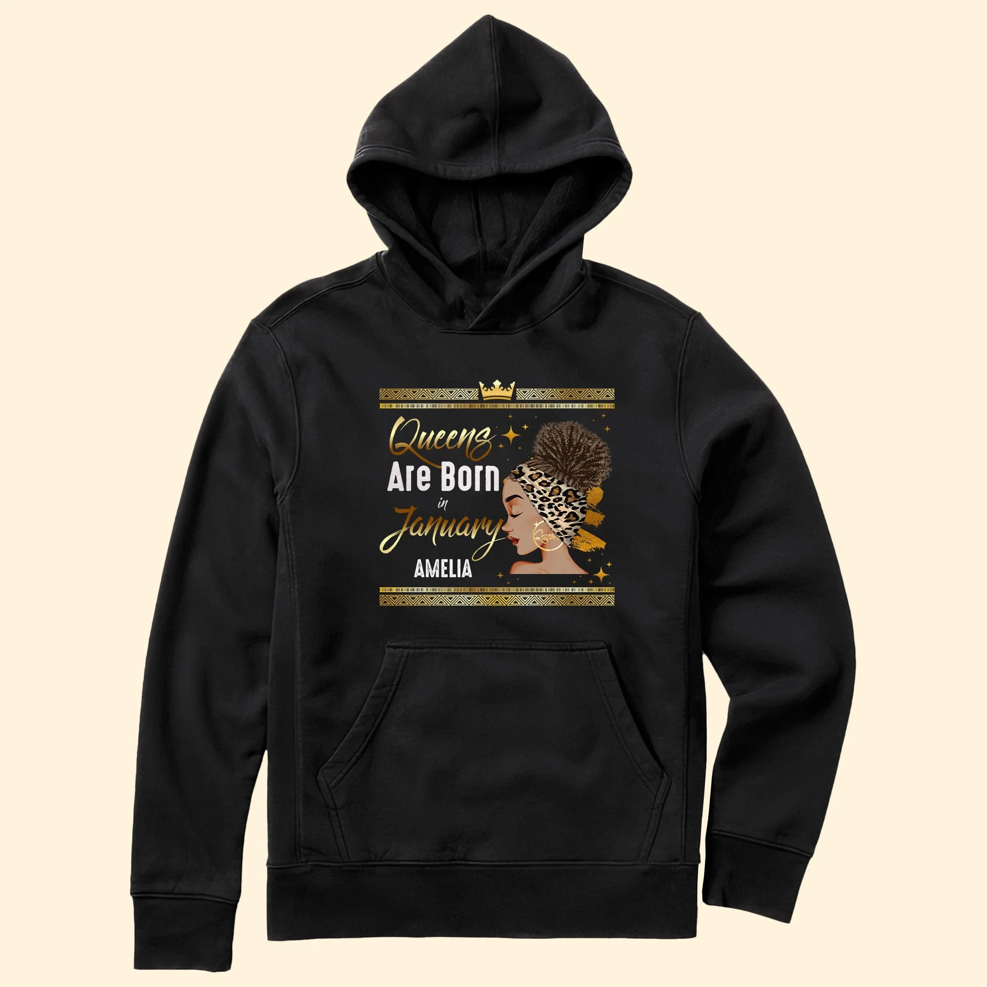 Black Women Queens Are Born In Custom Month Birthday Gift - Personalized Shirt - Image 4