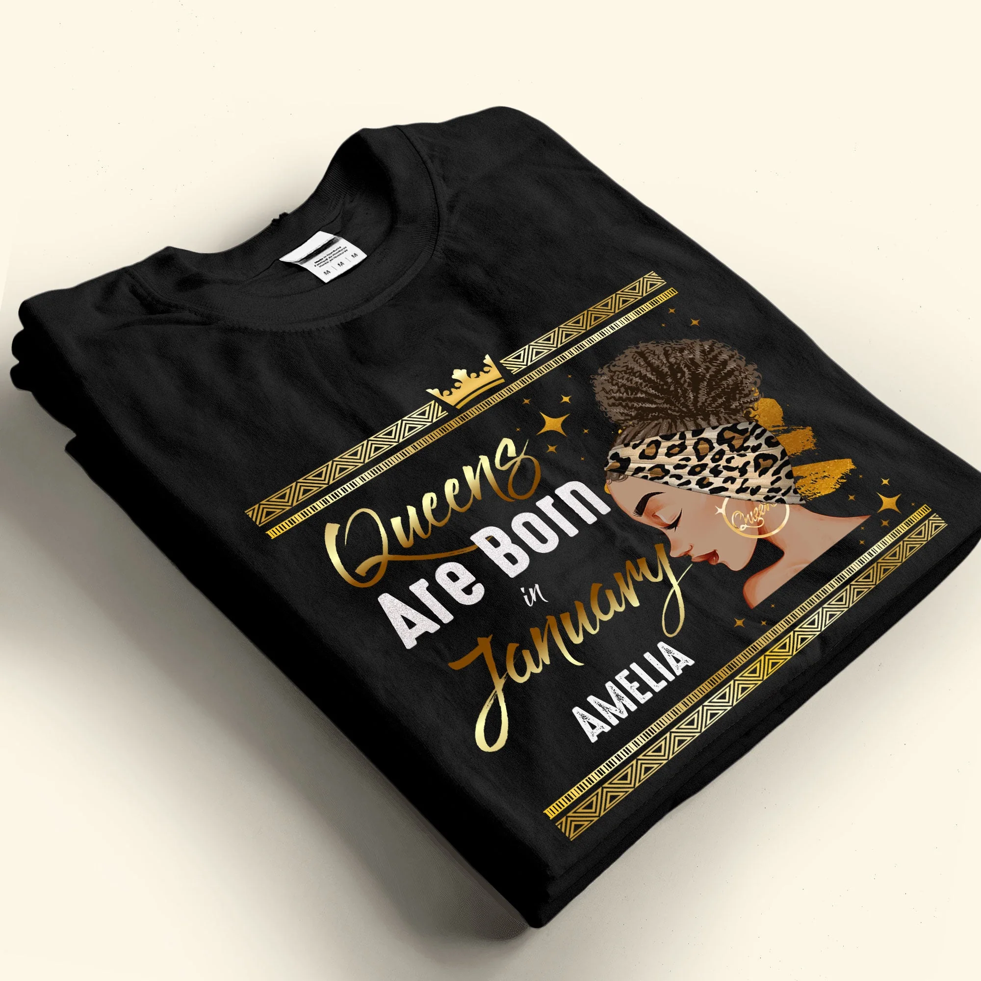 Black Women Queens Are Born In Custom Month Birthday Gift - Personalized Shirt - Image 5