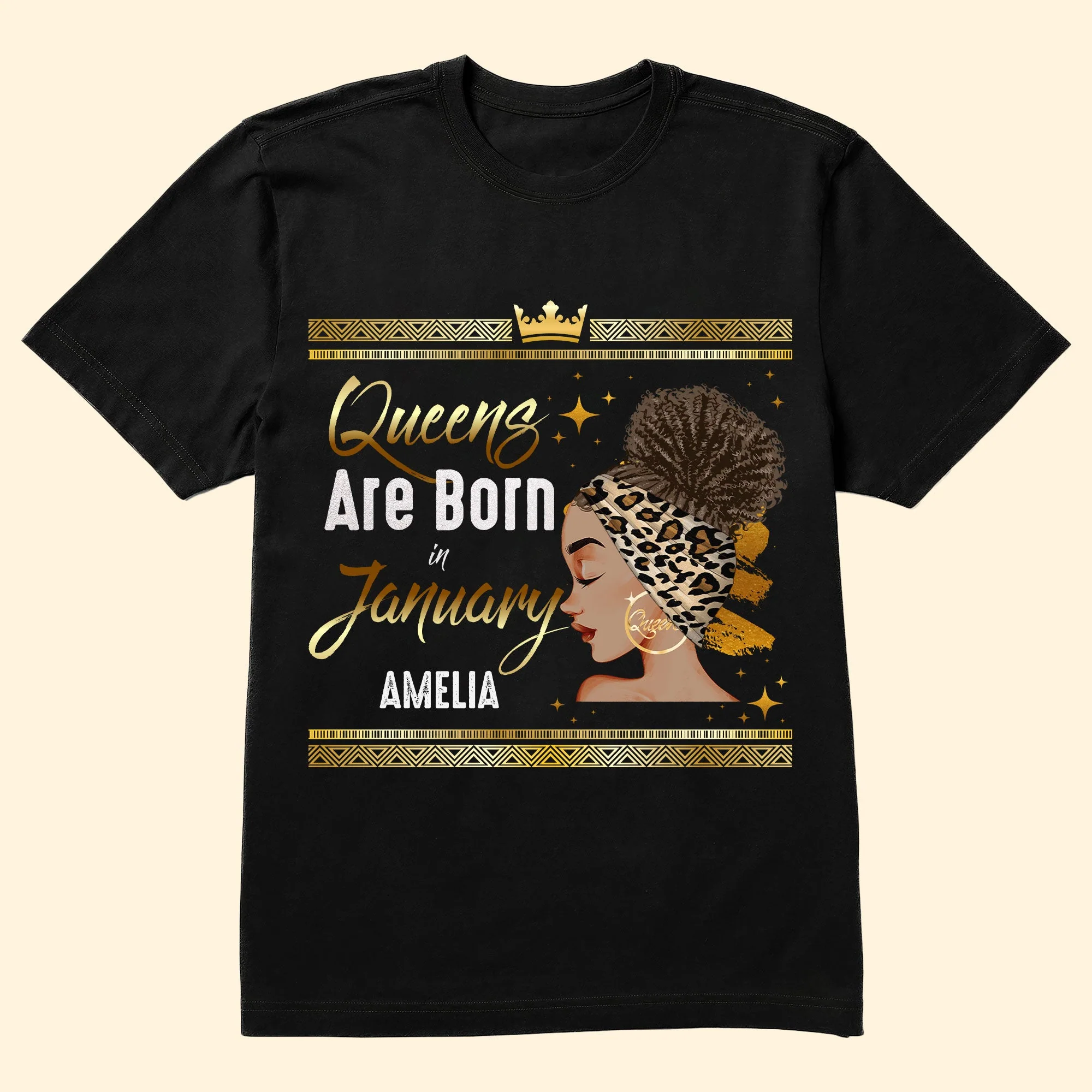 Black Women Queens Are Born In Custom Month Birthday Gift - Personalized Shirt - Image 6