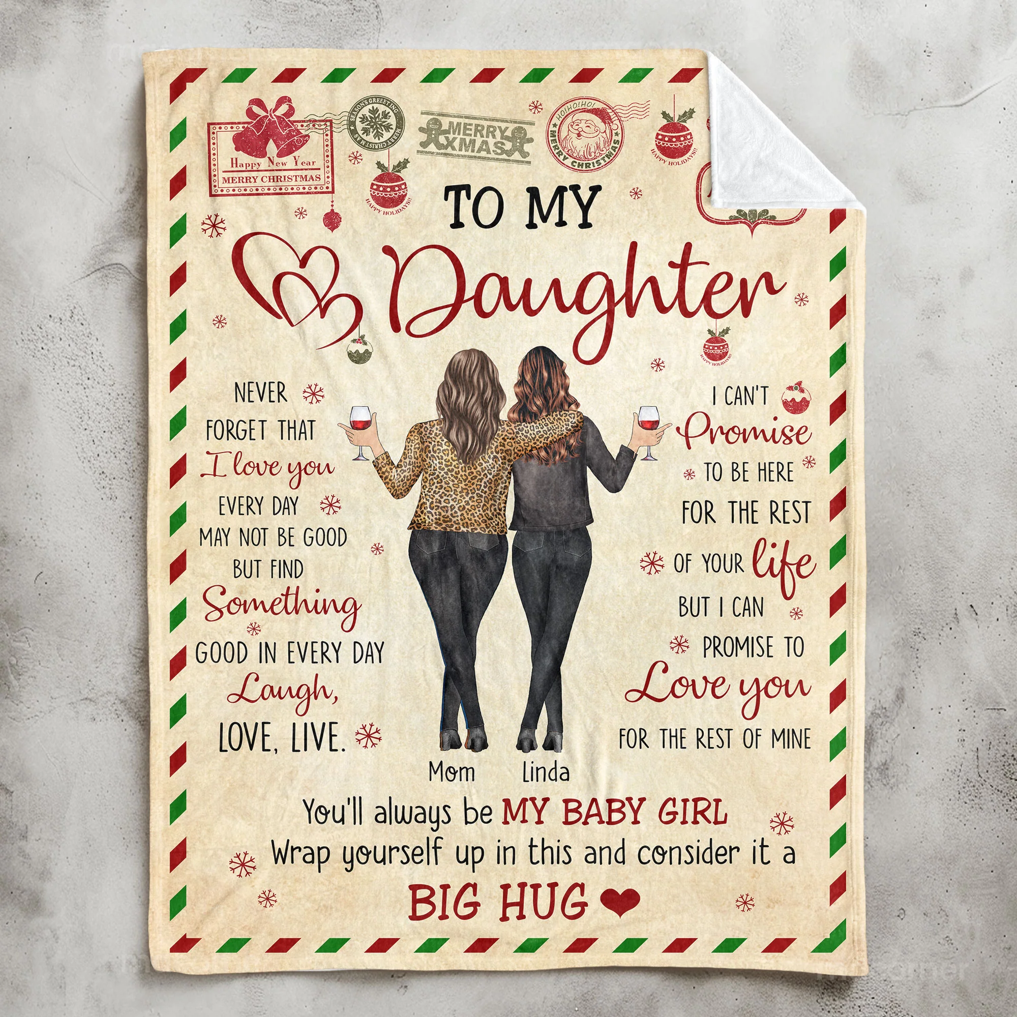 Blanket For Daughter You'll Always Be My Baby Girl - Personalized Blanket - Image 2