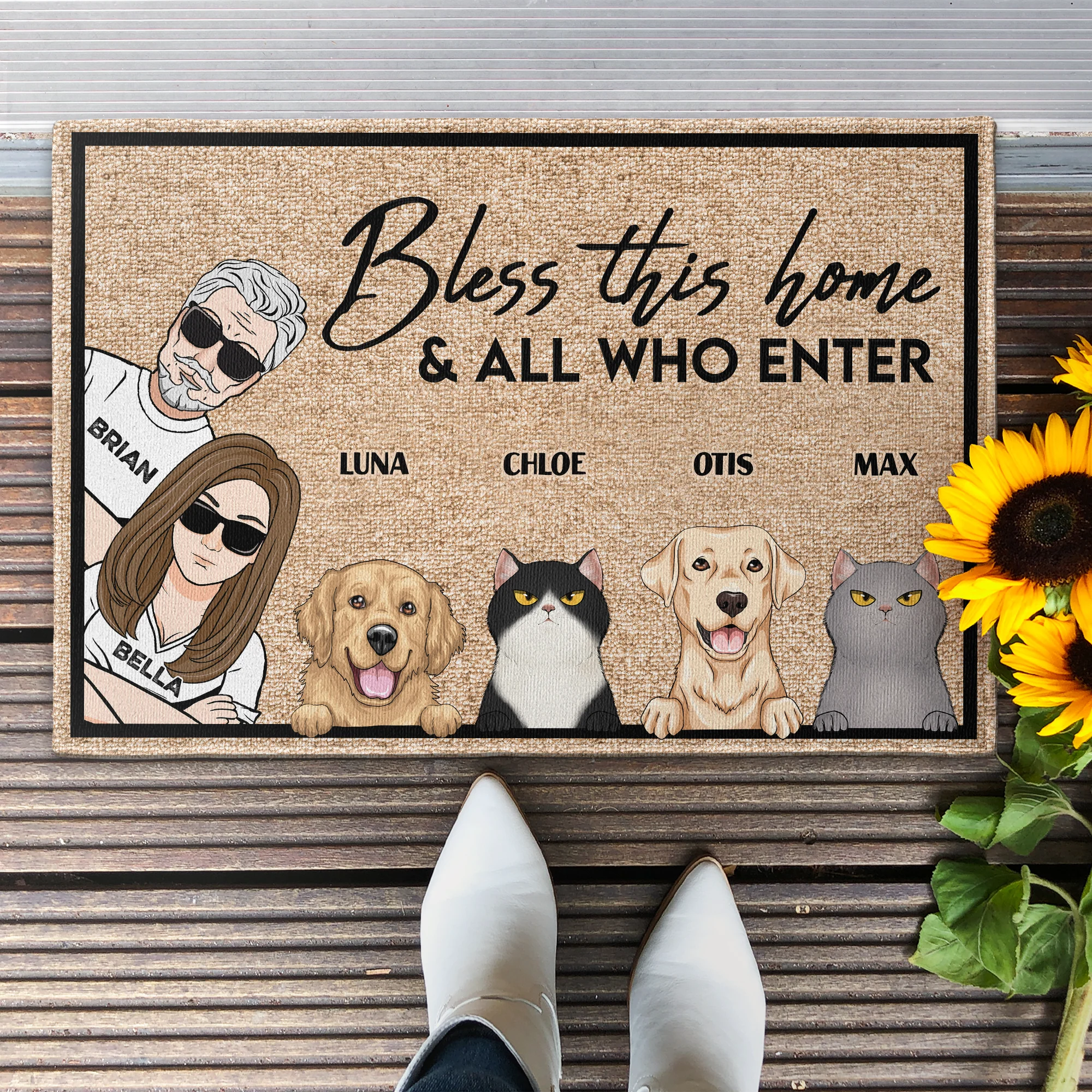 Bless This Home And All Who Enter - Personalized Doormat - Image 2