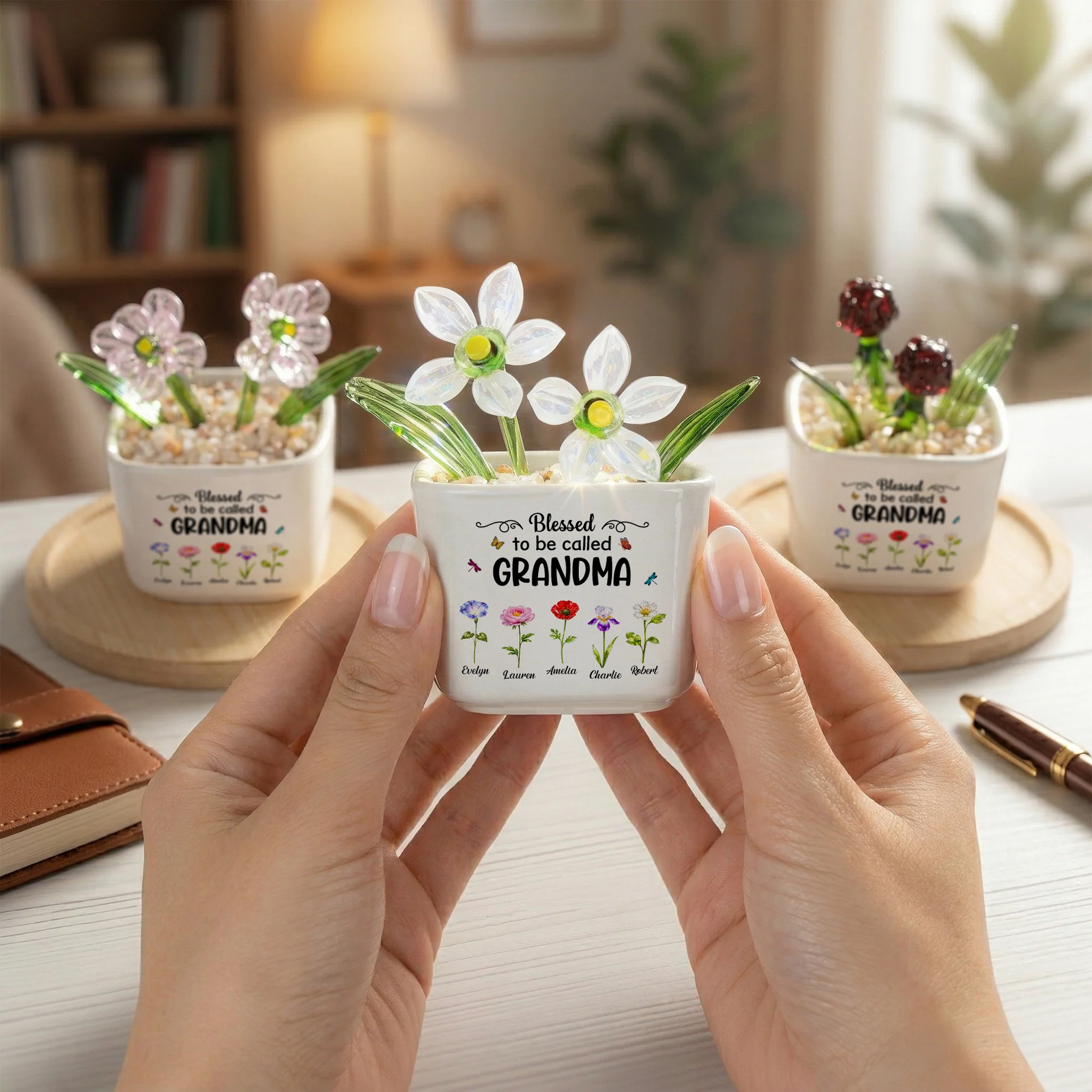 Blessed To Be Called Grandma - Personalized Plant Pot - Image 3