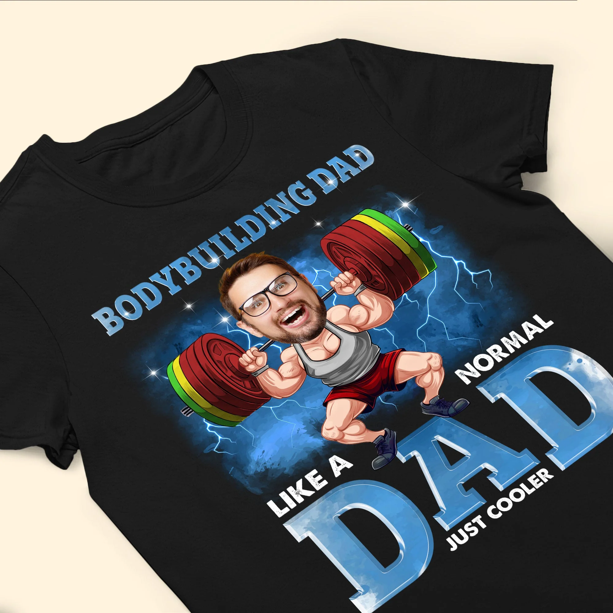 Bodybulding Dad Just Cooler - Personalized Photo Shirt - Image 5