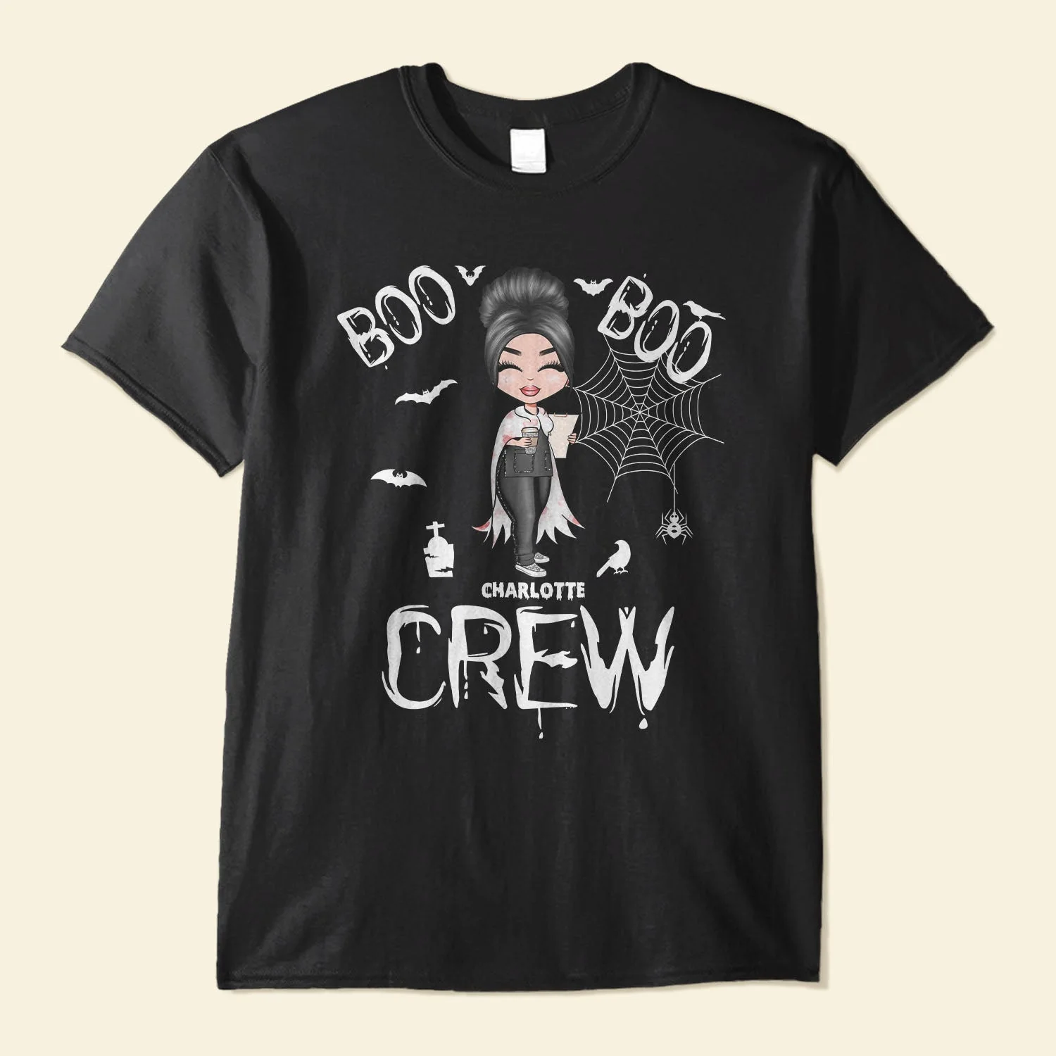 Boo Boo Crew - Personalized Shirt - Halloween  Gift For Doctor & Nurse - Cartoon Nurse