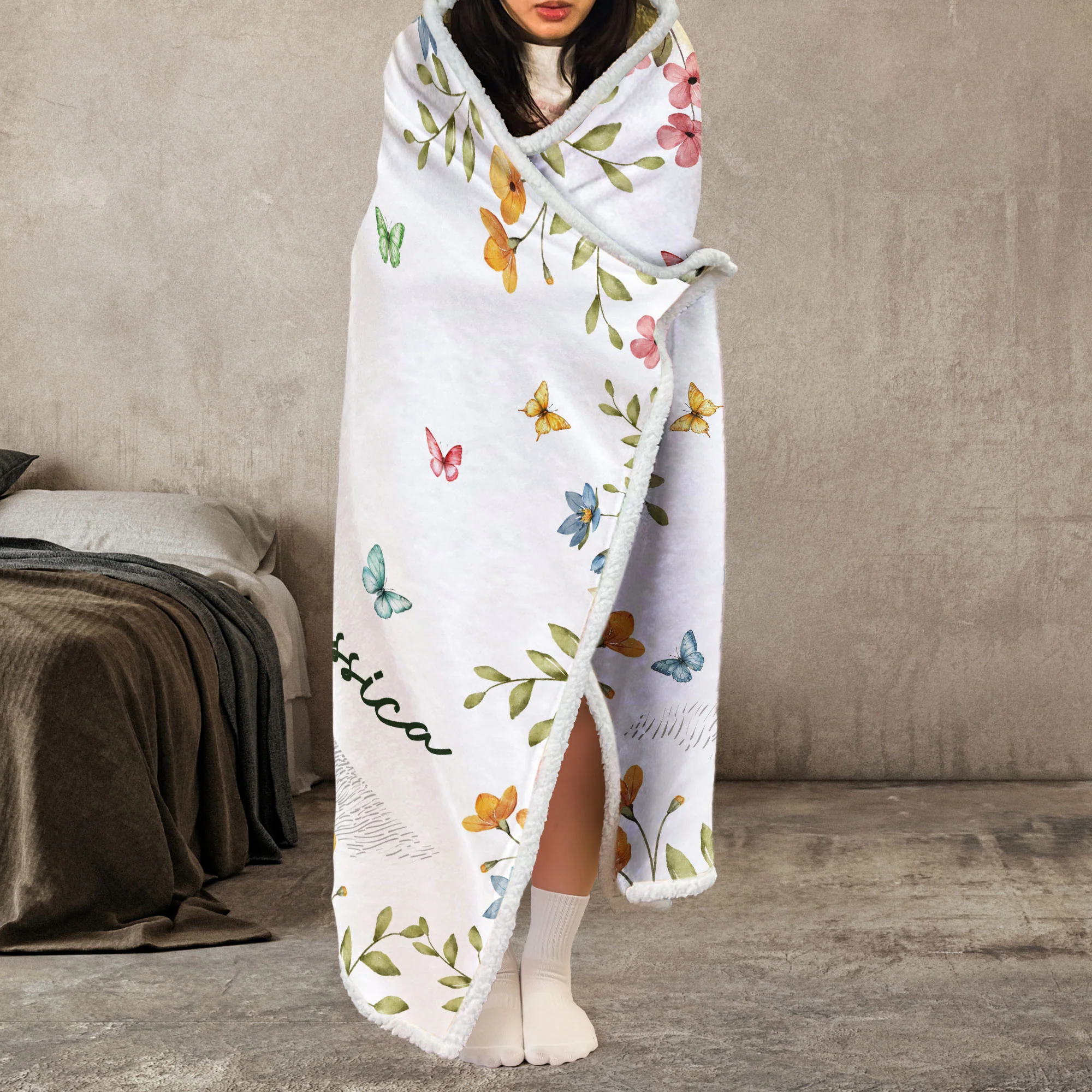 Book Lover, Custom Book Titles - Personalized Wearable Blanket Hoodie - Image 3