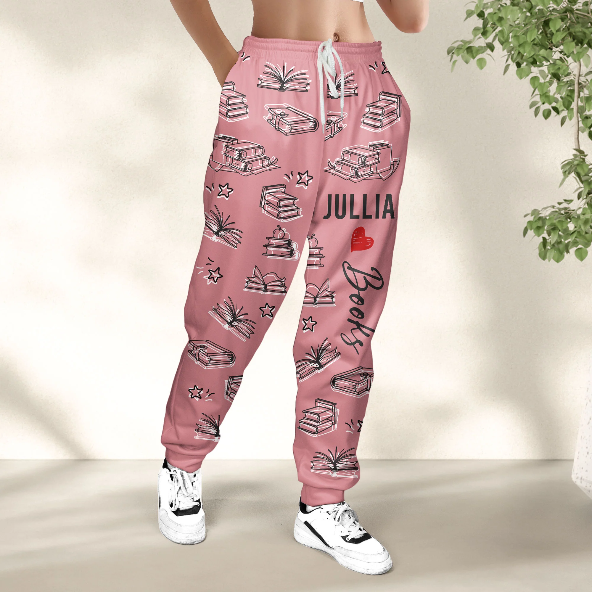 Book Lovers Custom Name - Personalized Sweatpants - Image 4