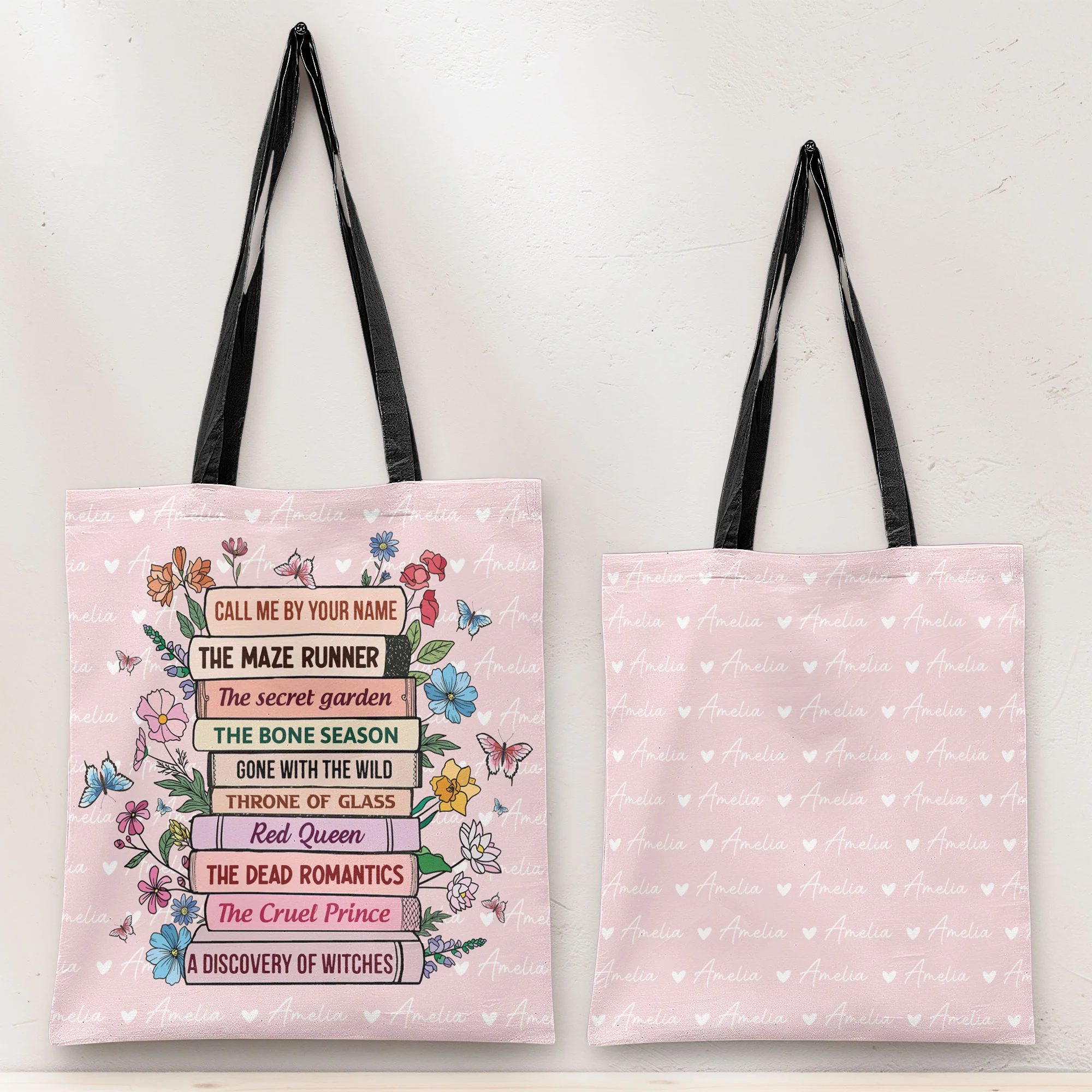 Bookish Gift Idea Custom Book Title - Personalized Tote Bag - Image 2