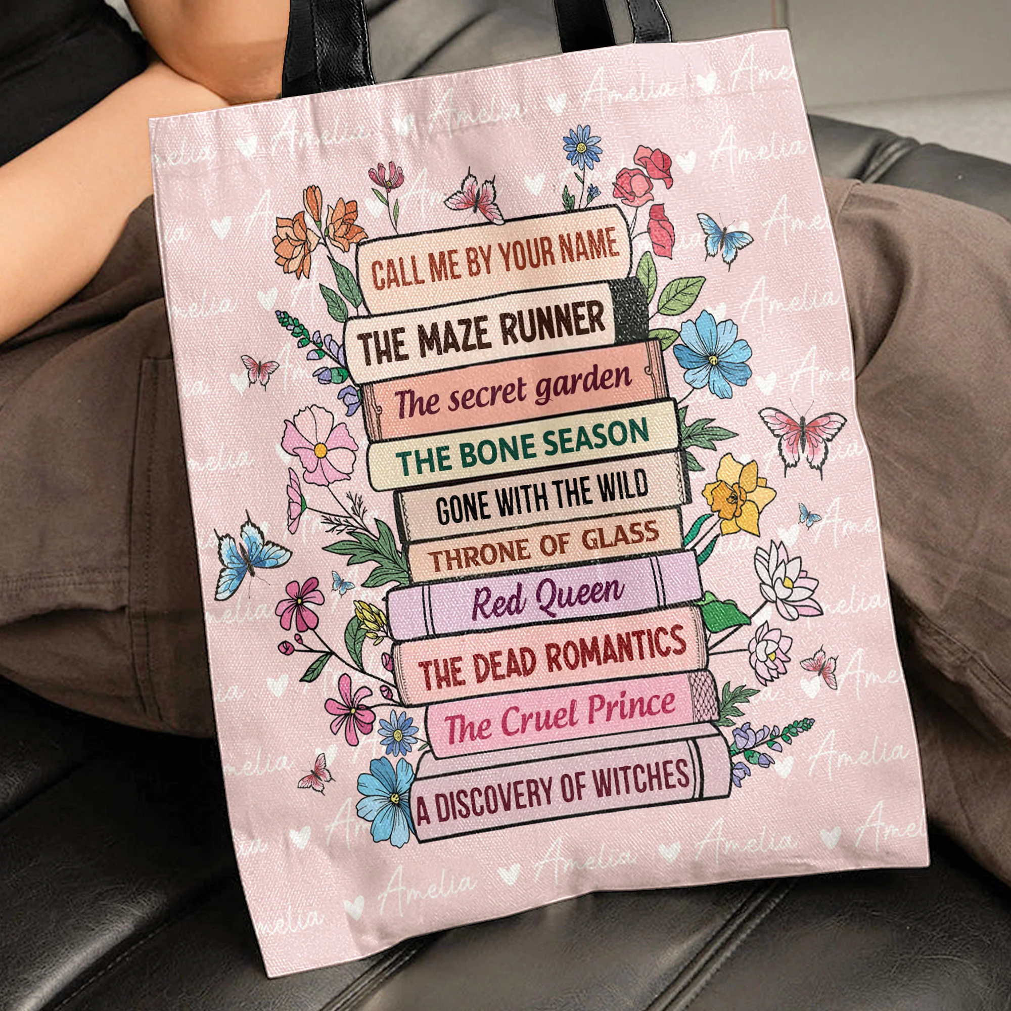 Bookish Gift Idea Custom Book Title - Personalized Tote Bag - Image 3