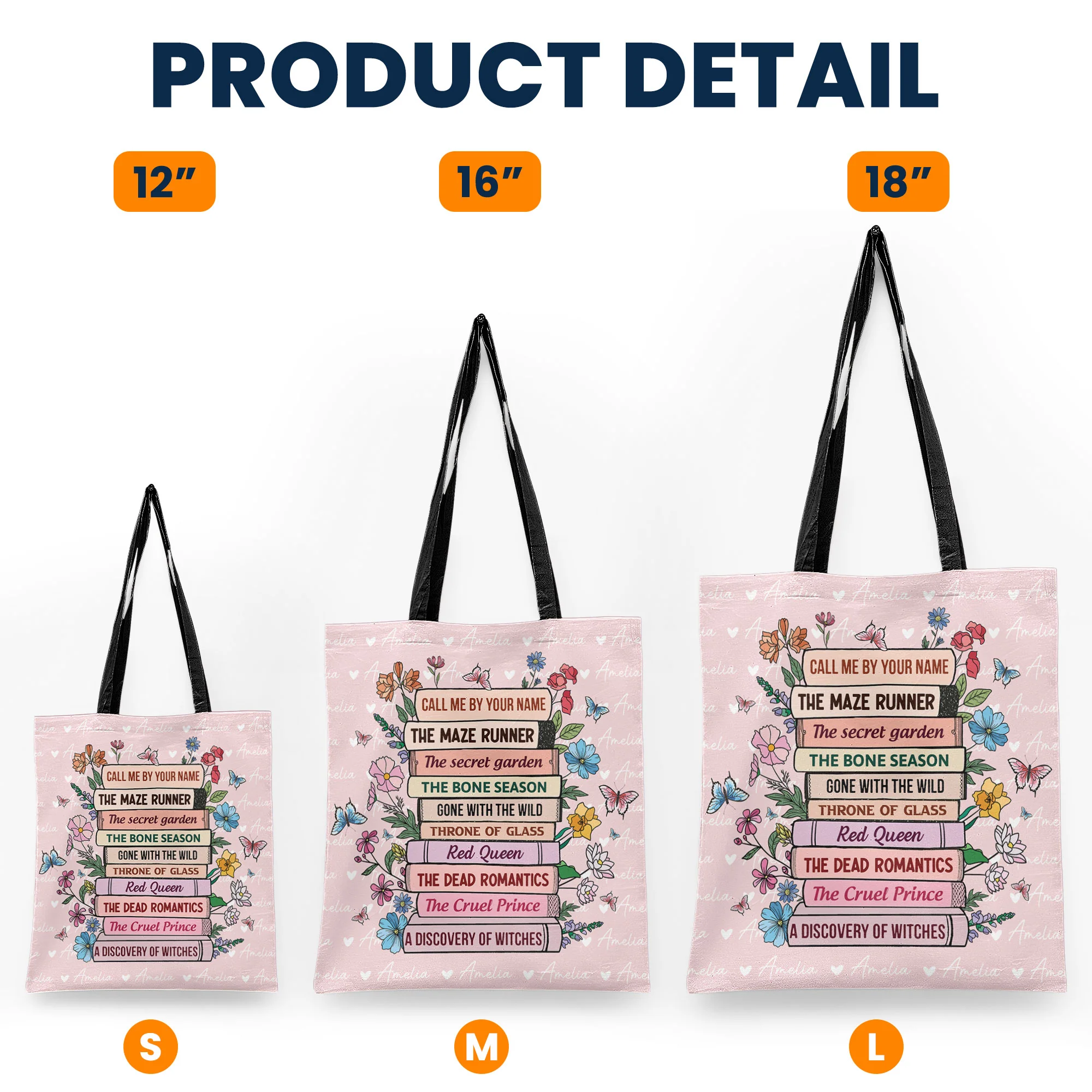 Bookish Gift Idea Custom Book Title - Personalized Tote Bag - Image 5
