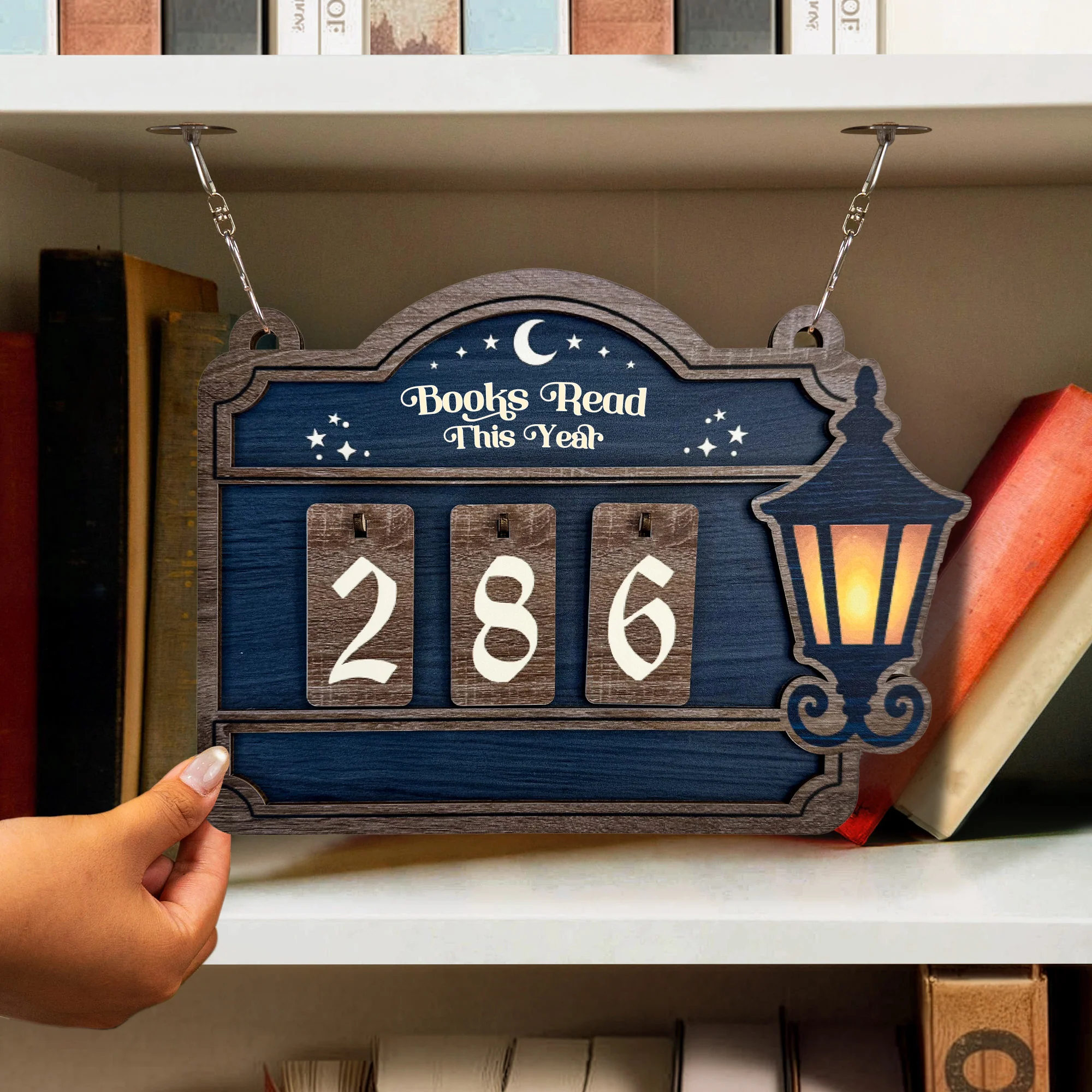 Books Read, Book Lover - Hanging Bookshelf Counter - Image 2