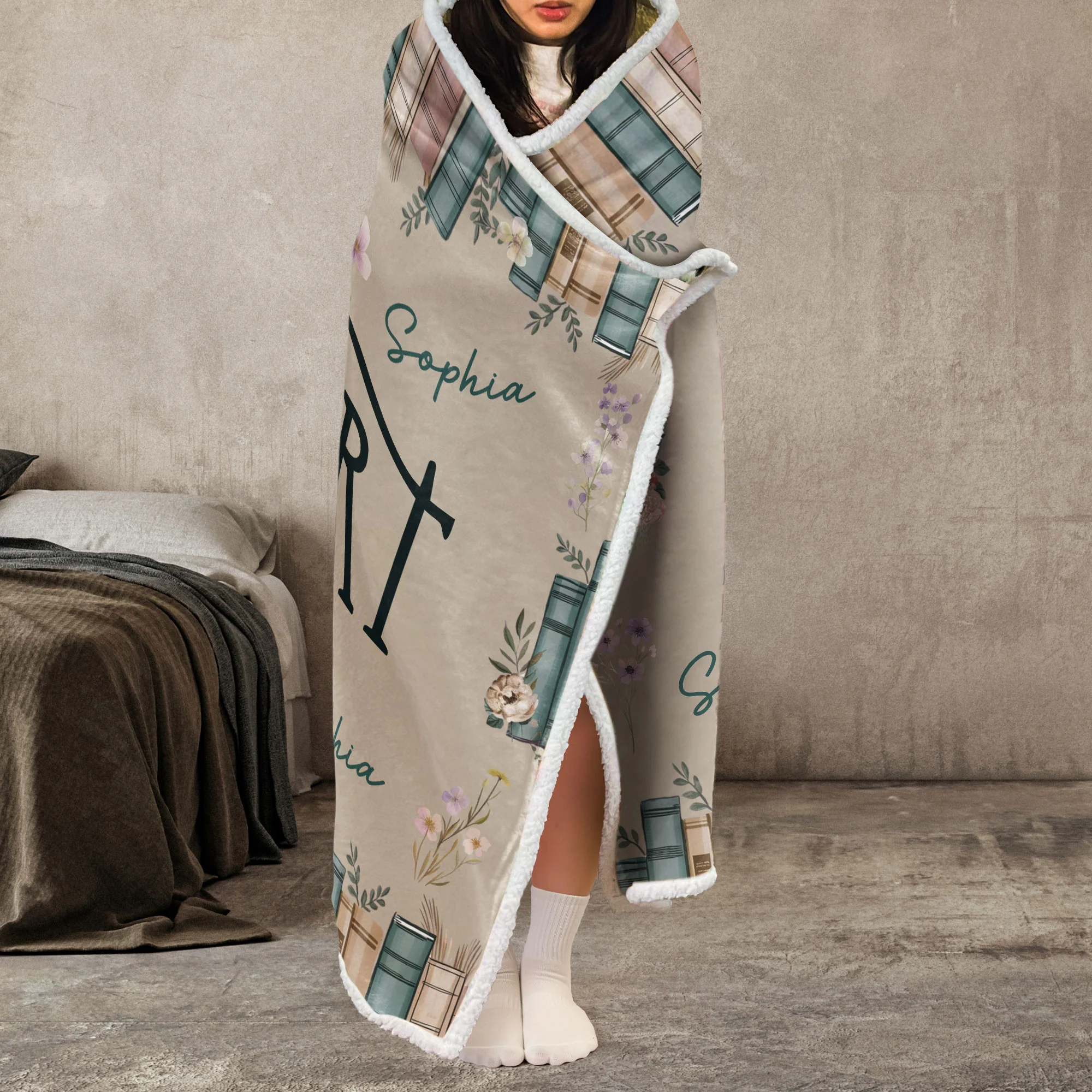Booktrovert - Personalized Wearable Blanket Hoodie - Image 4