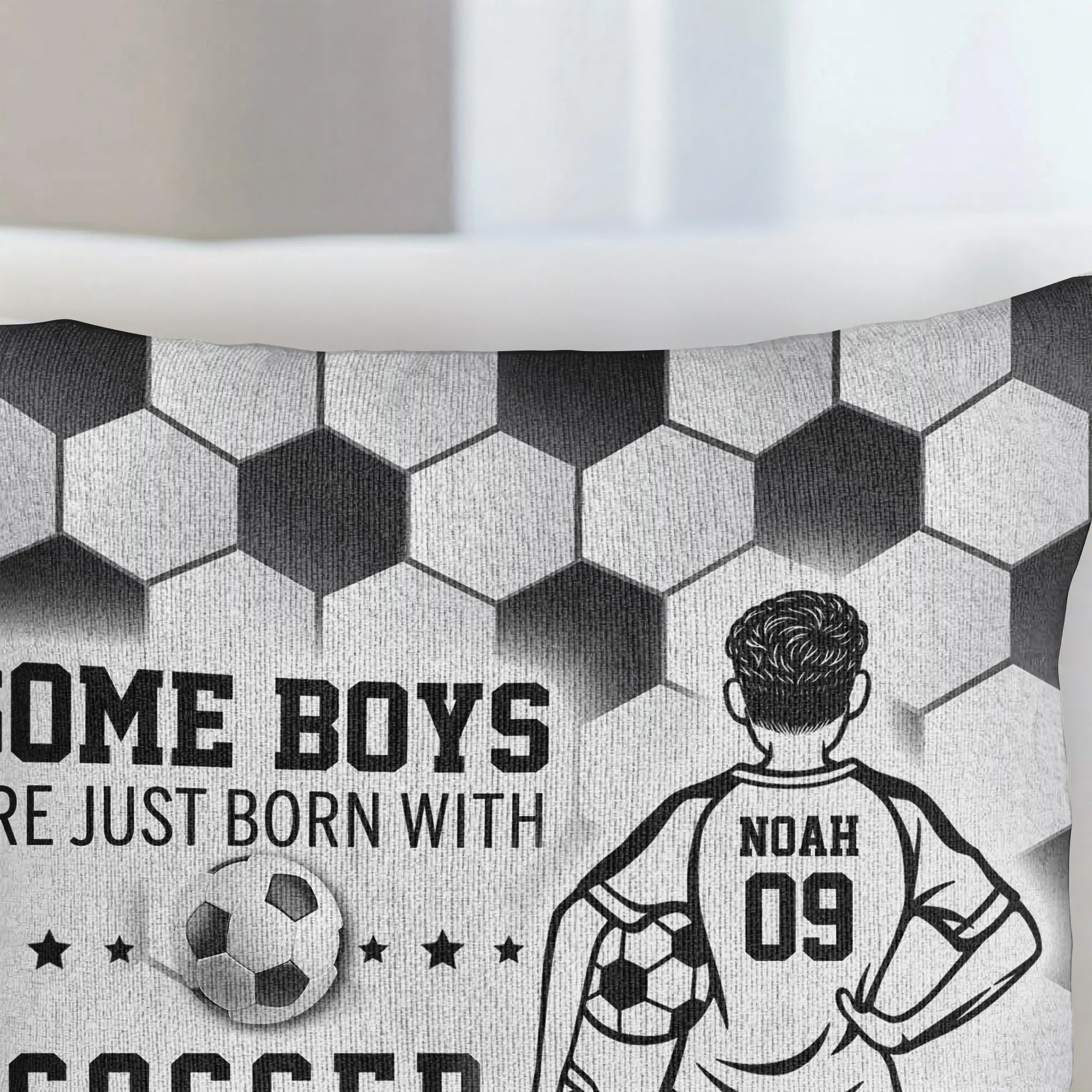 Born With Soccer In Their Souls - Personalized Pillow Cover - Image 6