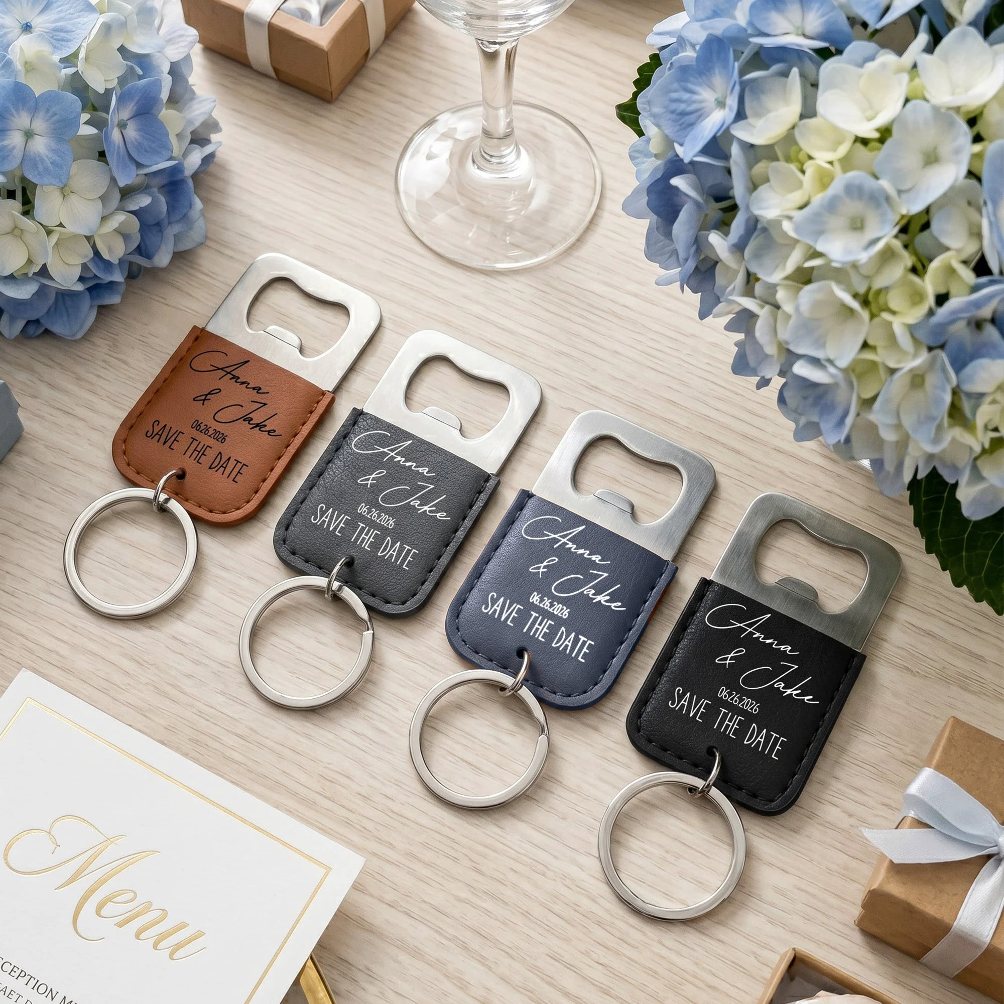 Bottle Opener Wedding Favors Wedding Thank You Gift - Personalized Keychain - Image 3