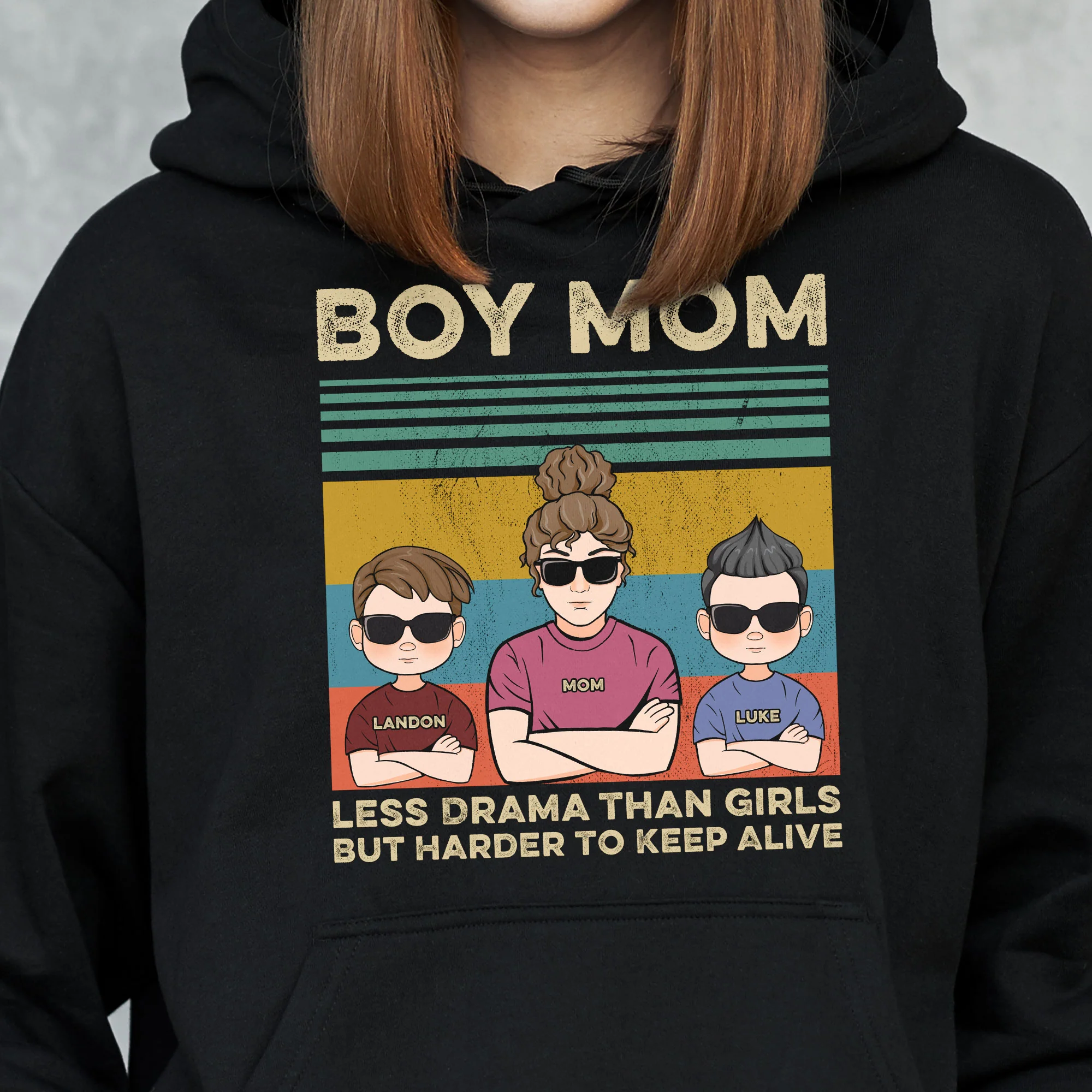 Boy Mom Less Drama Than Girls But Harder To Keep Alive - Personalized Shirt - Gift For Wife - Image 6