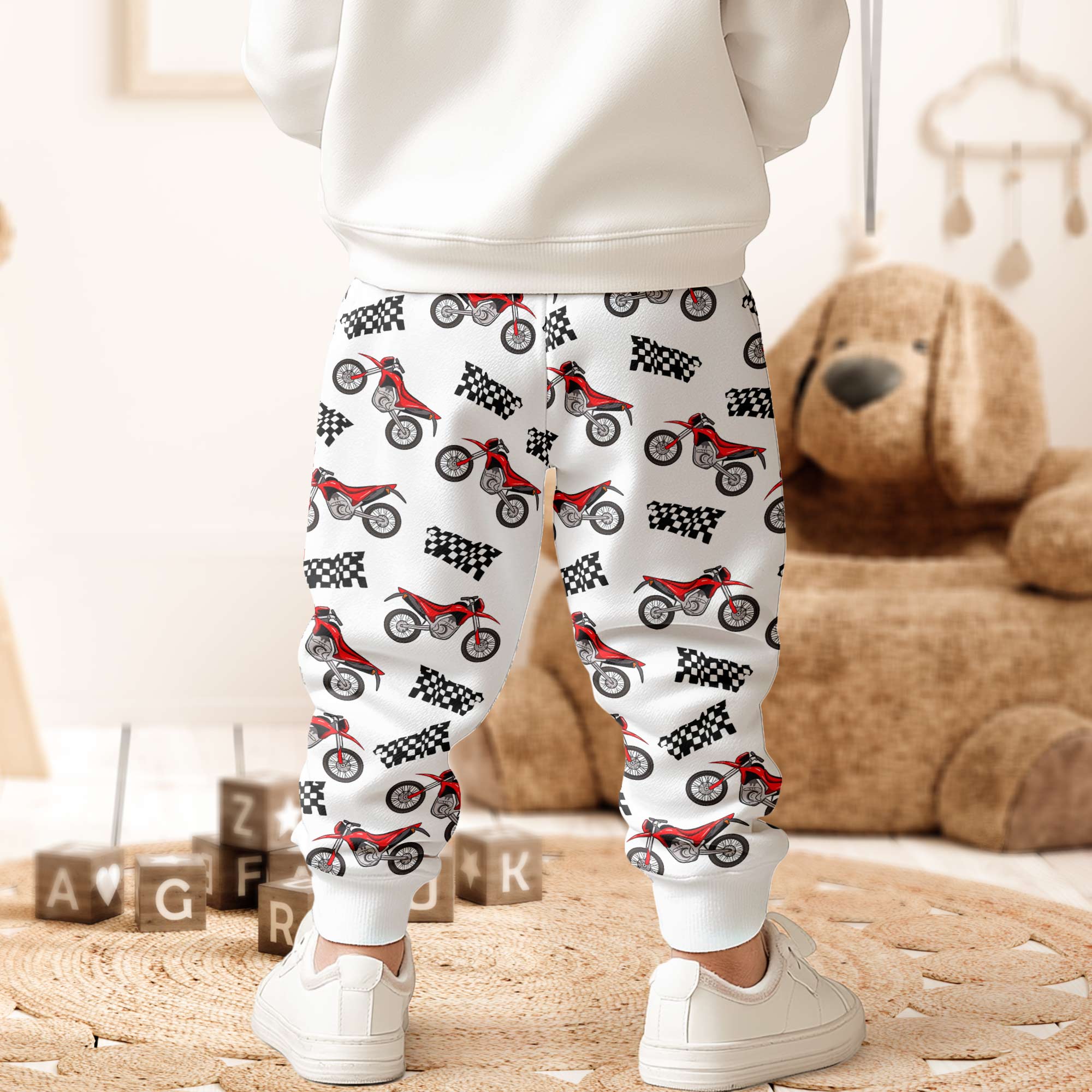 Boy Pattern With Name - Personalized Sweatpants - Image 3