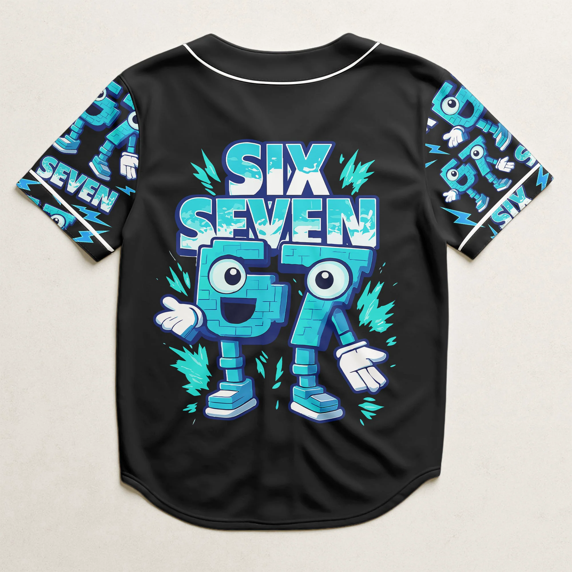 Brainrot Six Seven Kid Gaming - Personalized Jersey Shirt - Image 4