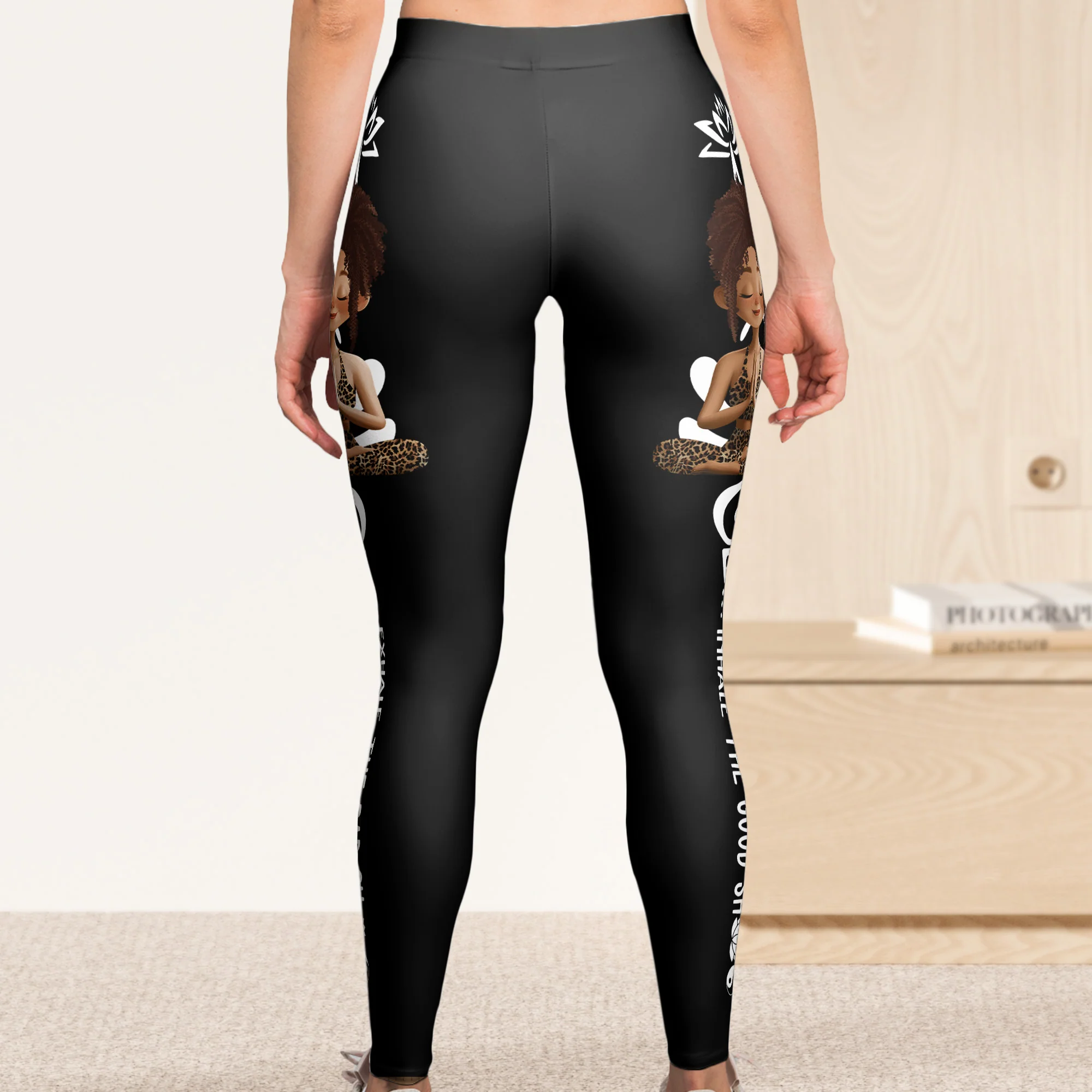 Breath Yoga Lovers Inhale The Good Sh*T Exhale The Bad Sh*T - Personalized Leggings - Image 5