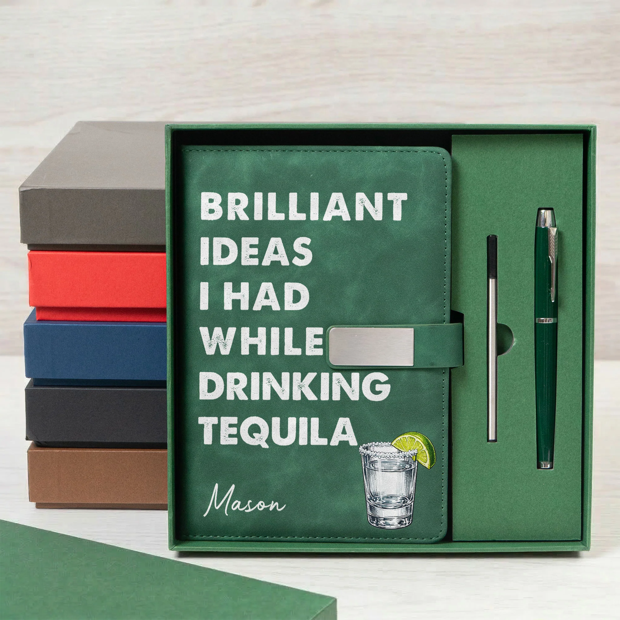 Brilliant Ideas I Had While Drinking Bourbon, Wine, Whiskey, Custom Drink - Personalized Notebook Set - Image 6