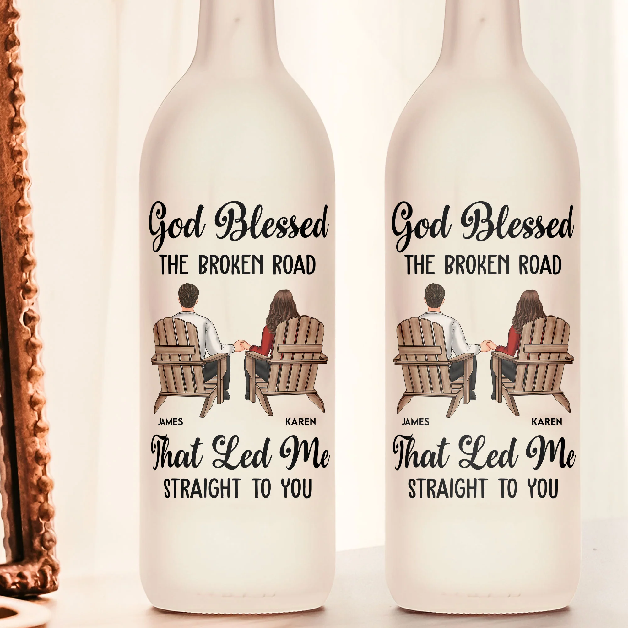 Broken Road That Led Me Straight To You - Personalized Bottle Lamp - Image 2