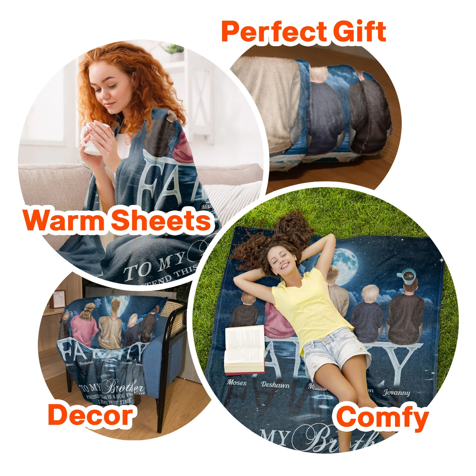 Brother Sister - Pretend This Is A Hug From Me  - Personalized Blanket - Christmas, New Year Gift For Sisters, Brothers, Sibling - Image 6