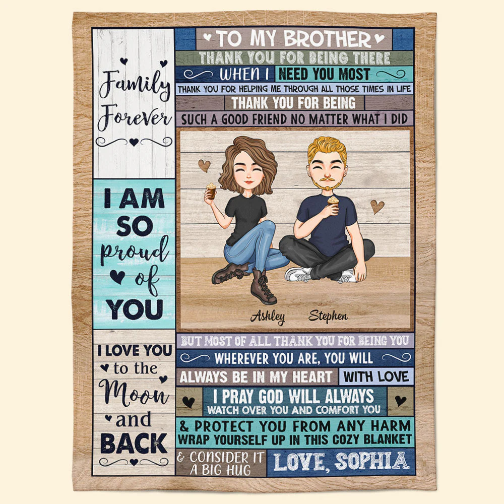 Brother - Thank You For Being You  - Personalized Blanket - Image 7