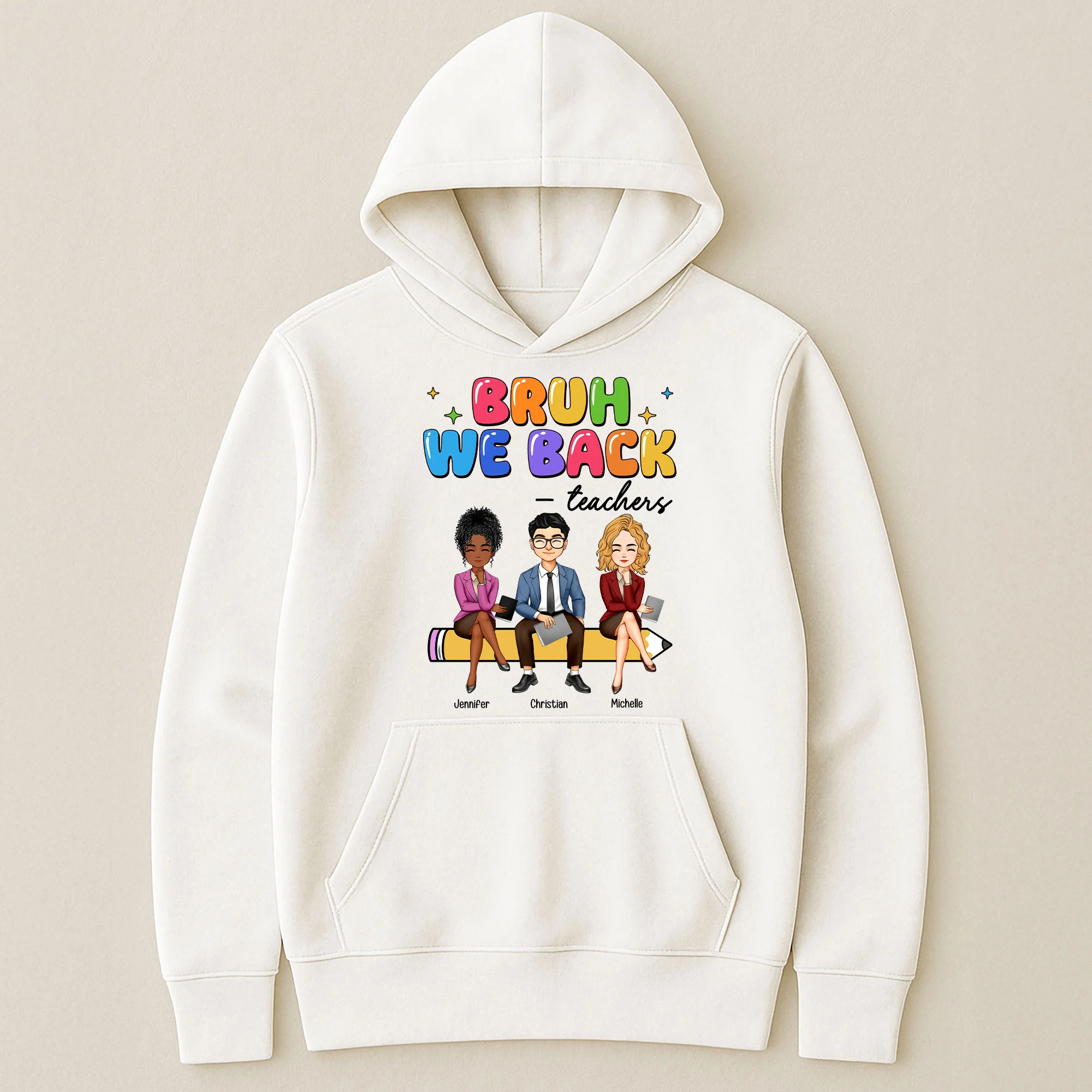 Bruh We Back To School Gift For Teacher Bestie Teacher Team - Personalized Shirt - Image 5