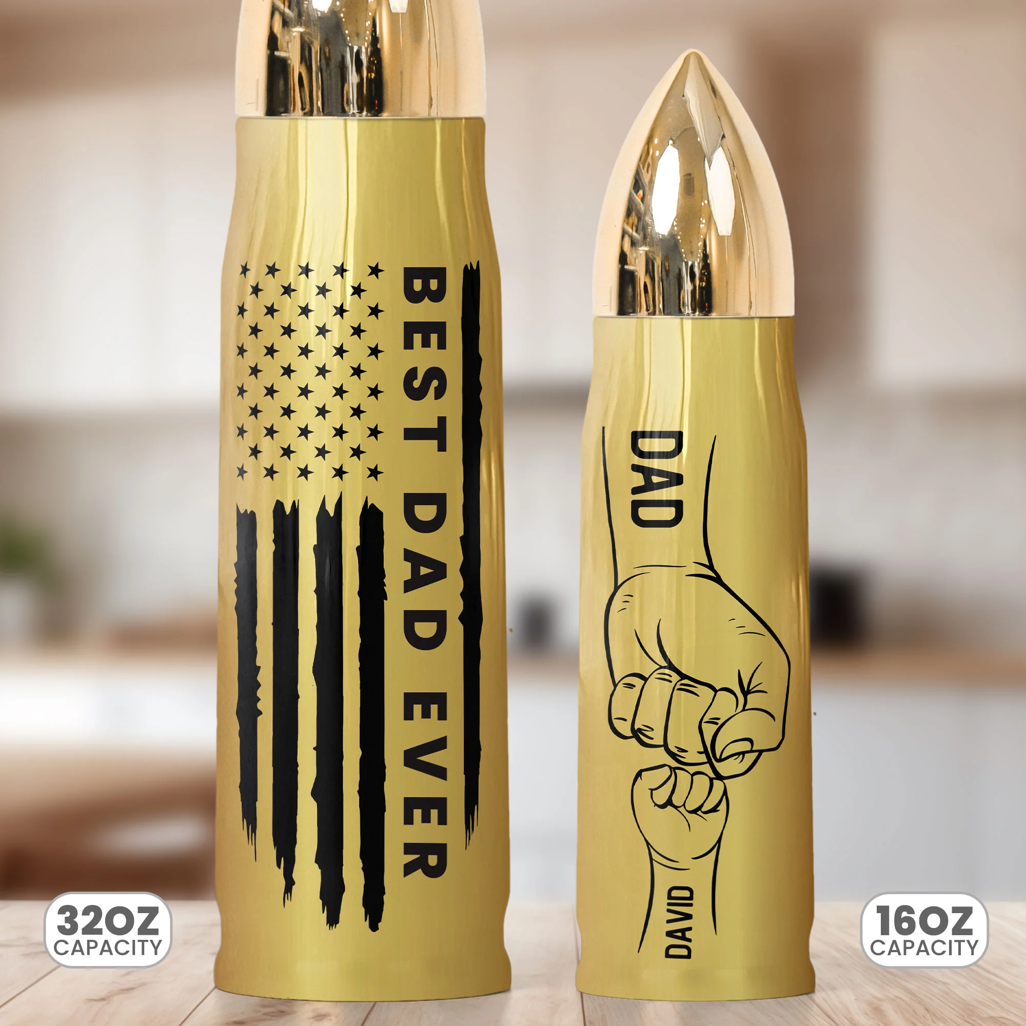 Bullet Tumbler Custom Best Dad Ever - Personalized Tumbler Cup - Image 3